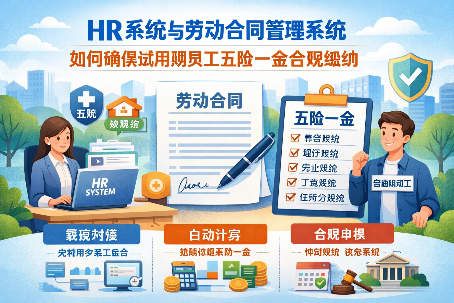 HR系统与劳动合同管理系统如何确保试用期员工五险一金合规缴纳