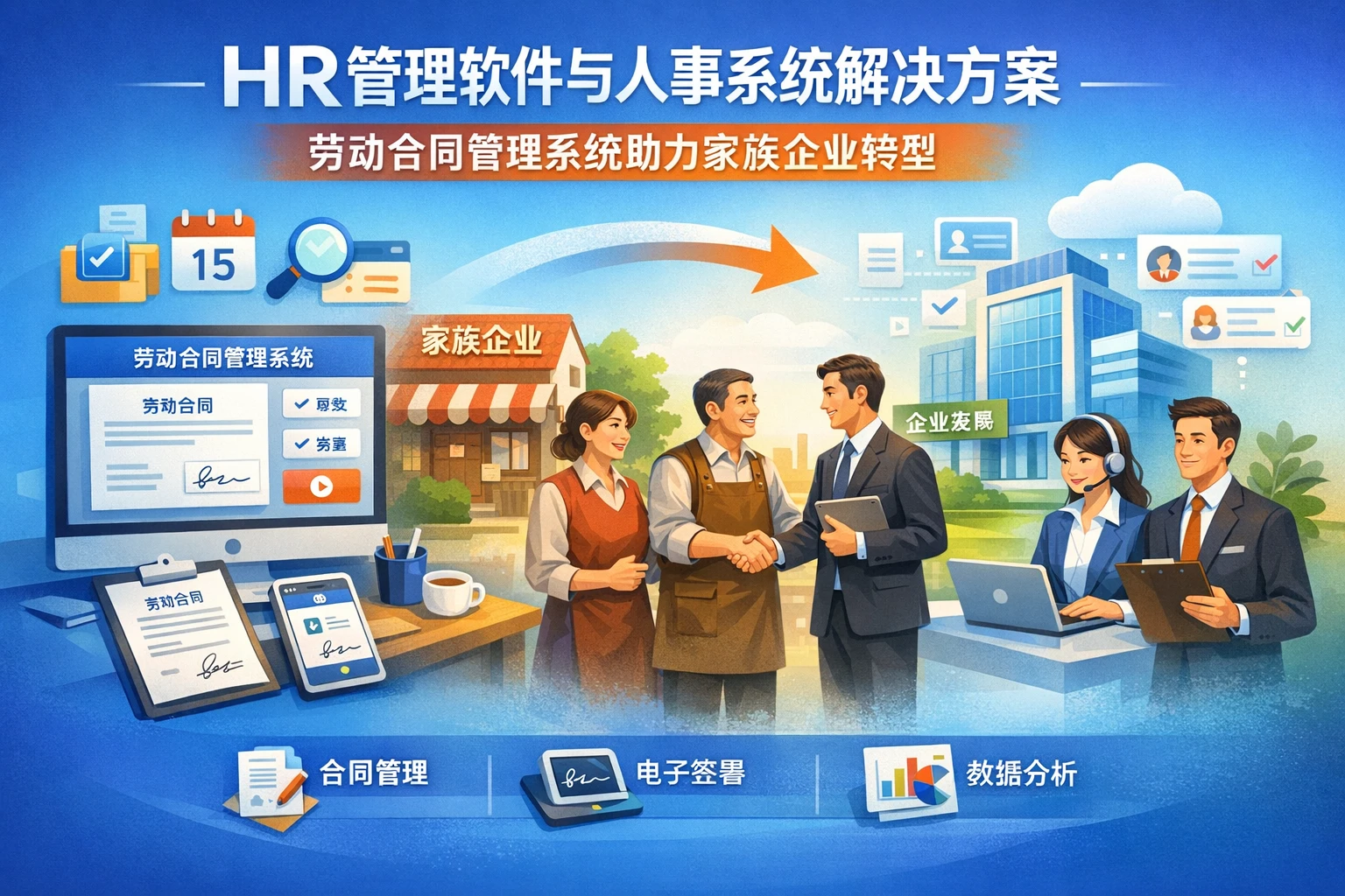 HR管理软件与人事系统解决方案：劳动合同管理系统助力家族企业转型