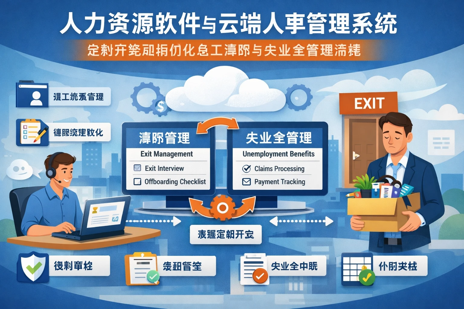 人力资源软件与云端人事管理系统:定制开发如何优化员工离职与失业金管理流程
