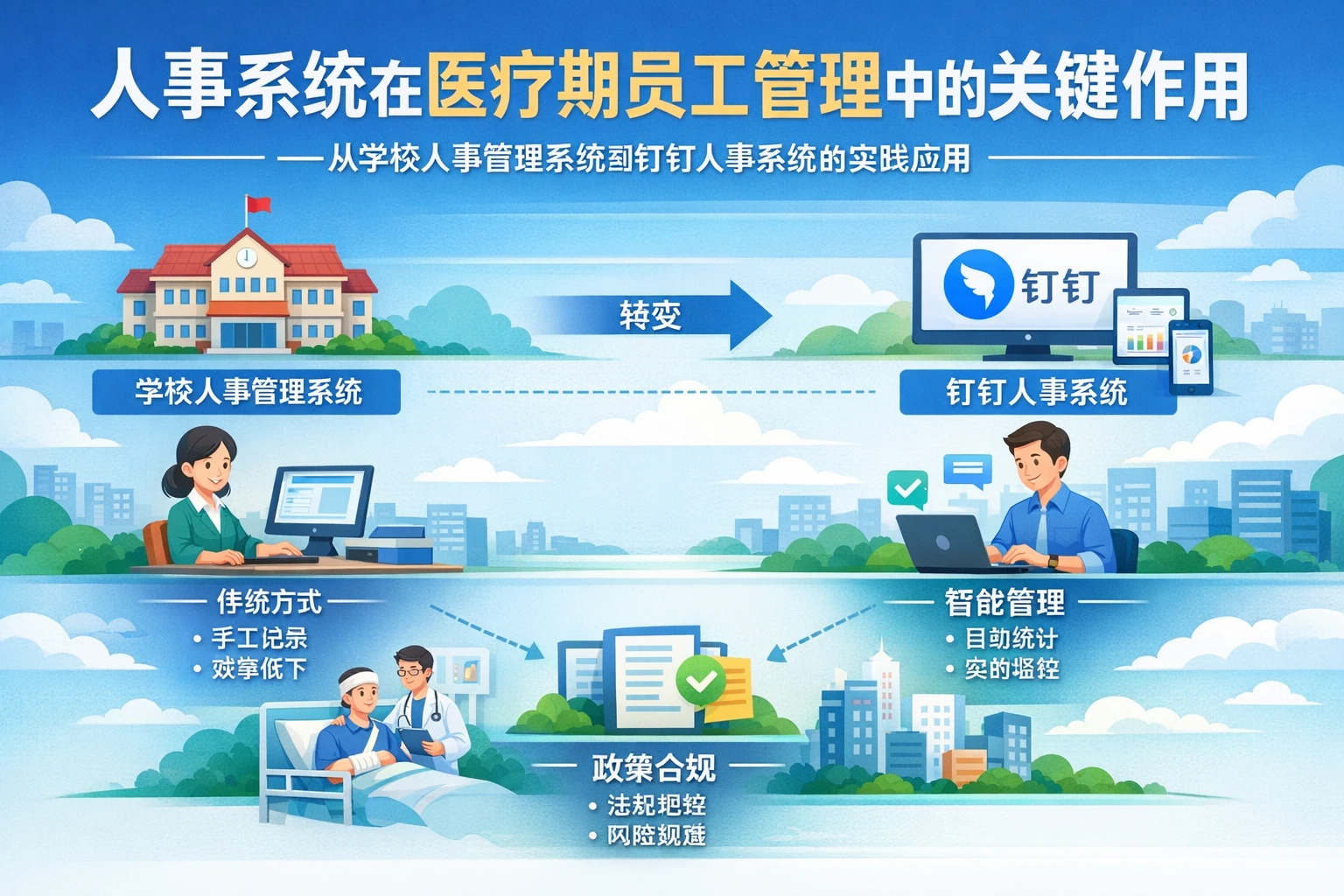 人事系统在医疗期员工管理中的关键作用——从学校人事管理系统到钉钉人事系统的实践应用