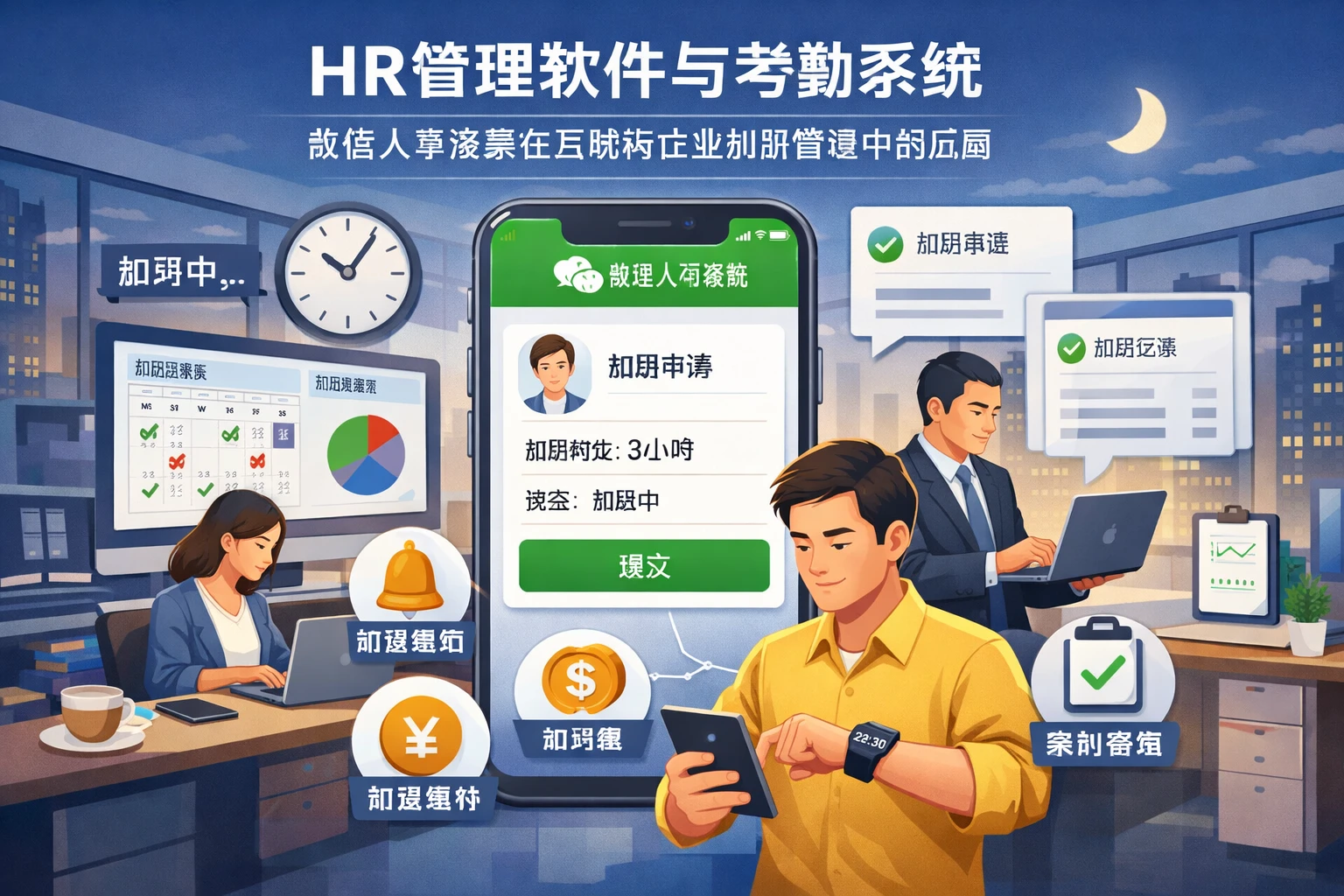 HR管理软件与考勤系统:微信人事系统在互联网企业加班管理中的应用