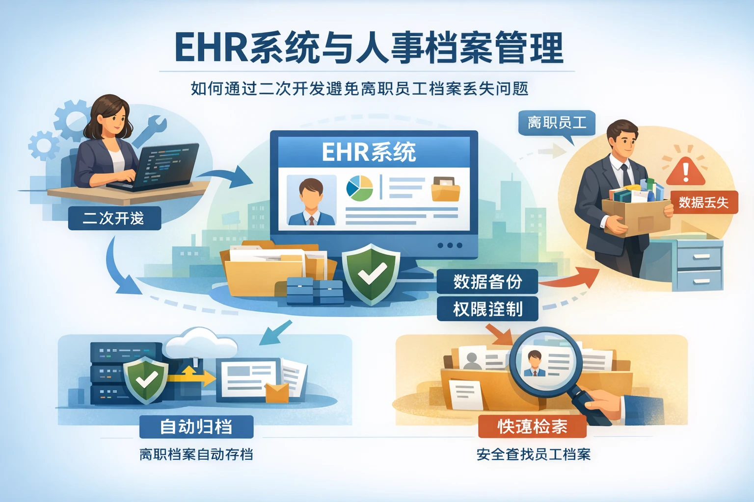 EHR系统与人事档案管理：如何通过二次开发避免离职员工档案丢失问题