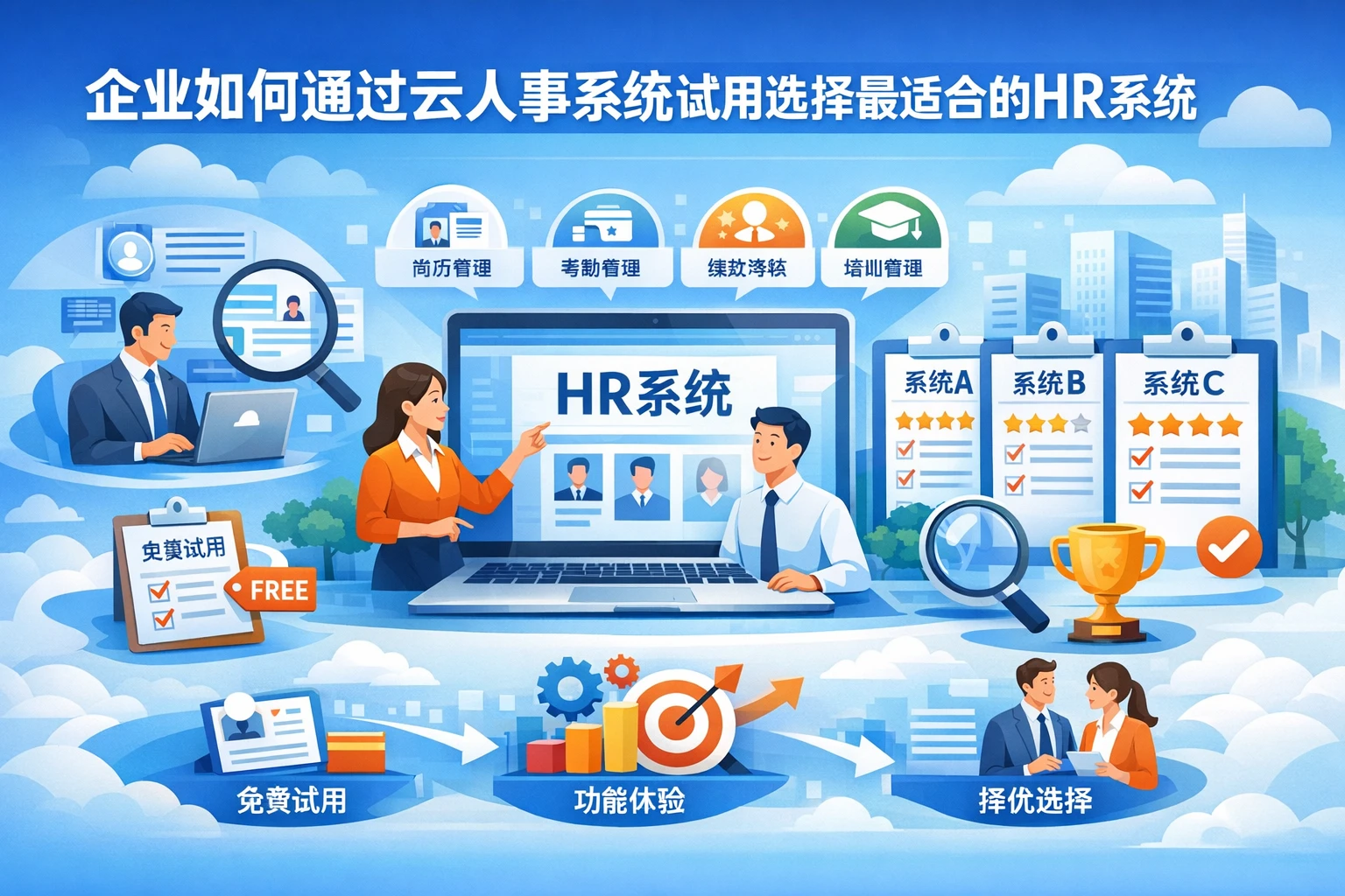 企业如何通过云人事系统试用选择最适合的HR系统
