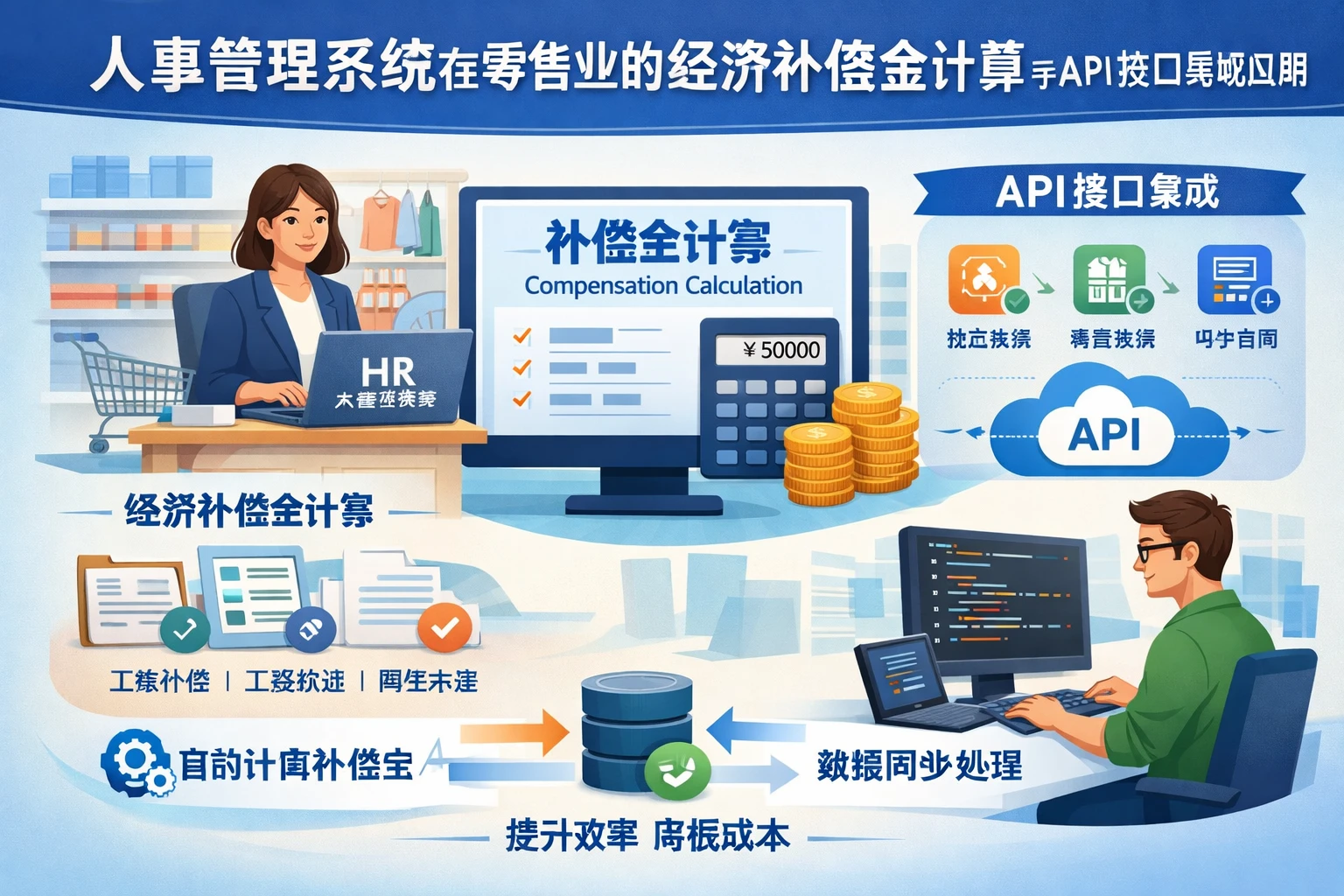 人事管理系统在零售业的经济补偿金计算与API接口集成应用