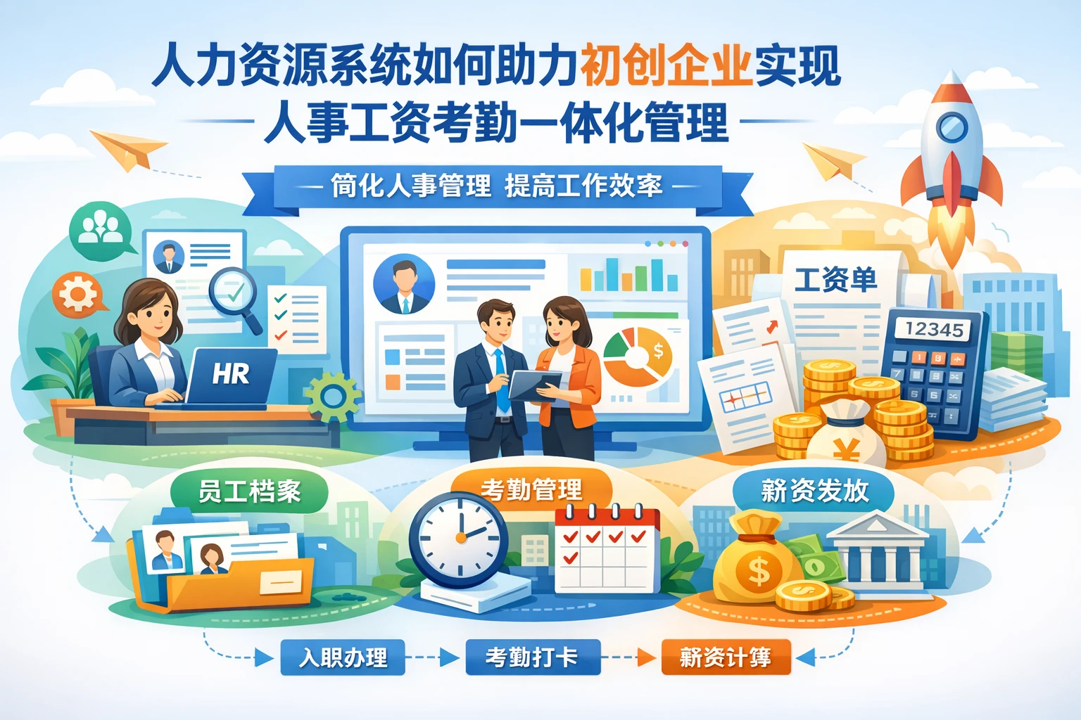 人力资源系统如何助力初创企业实现人事工资考勤一体化管理