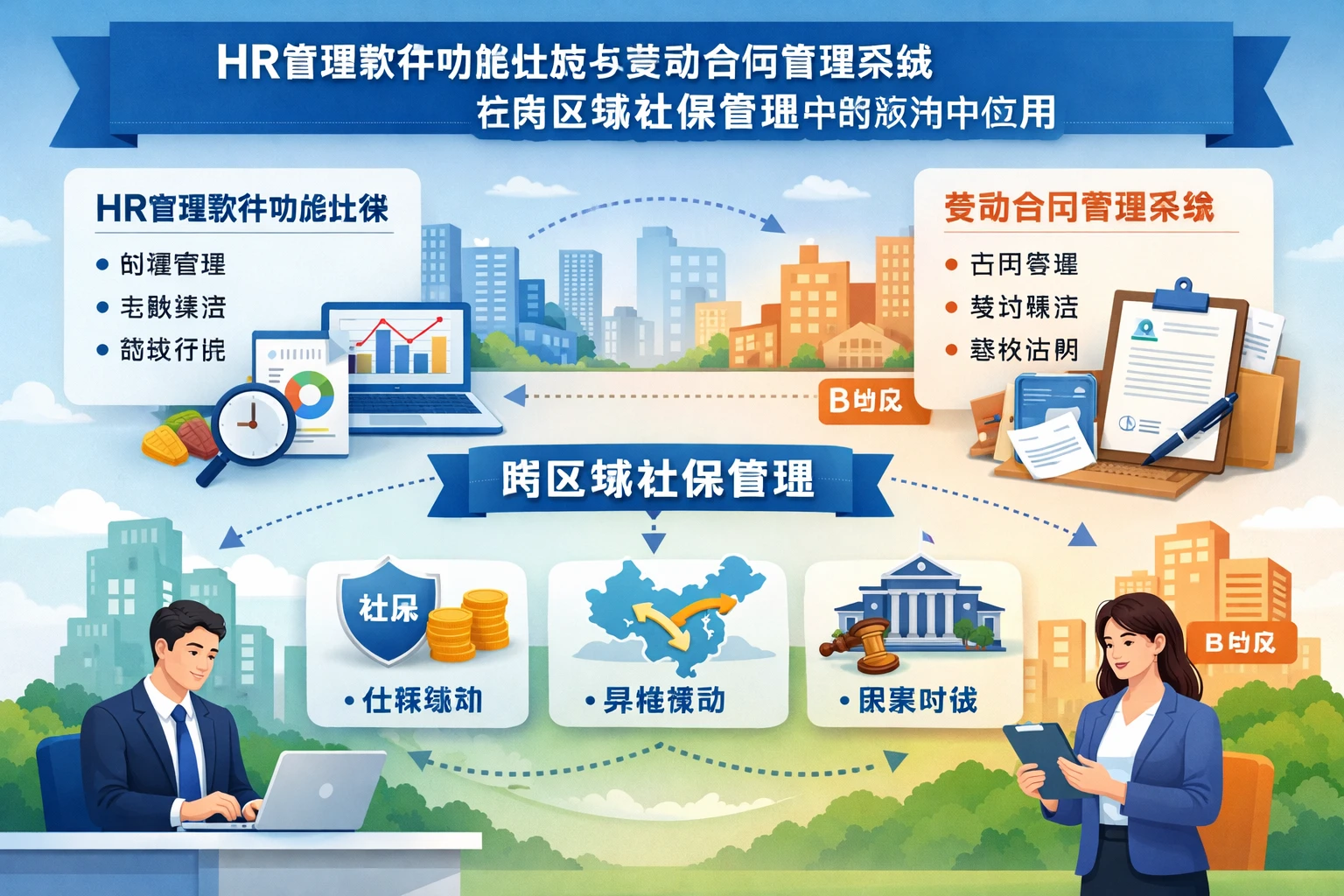 HR管理软件功能比较与劳动合同管理系统在跨区域社保管理中的应用