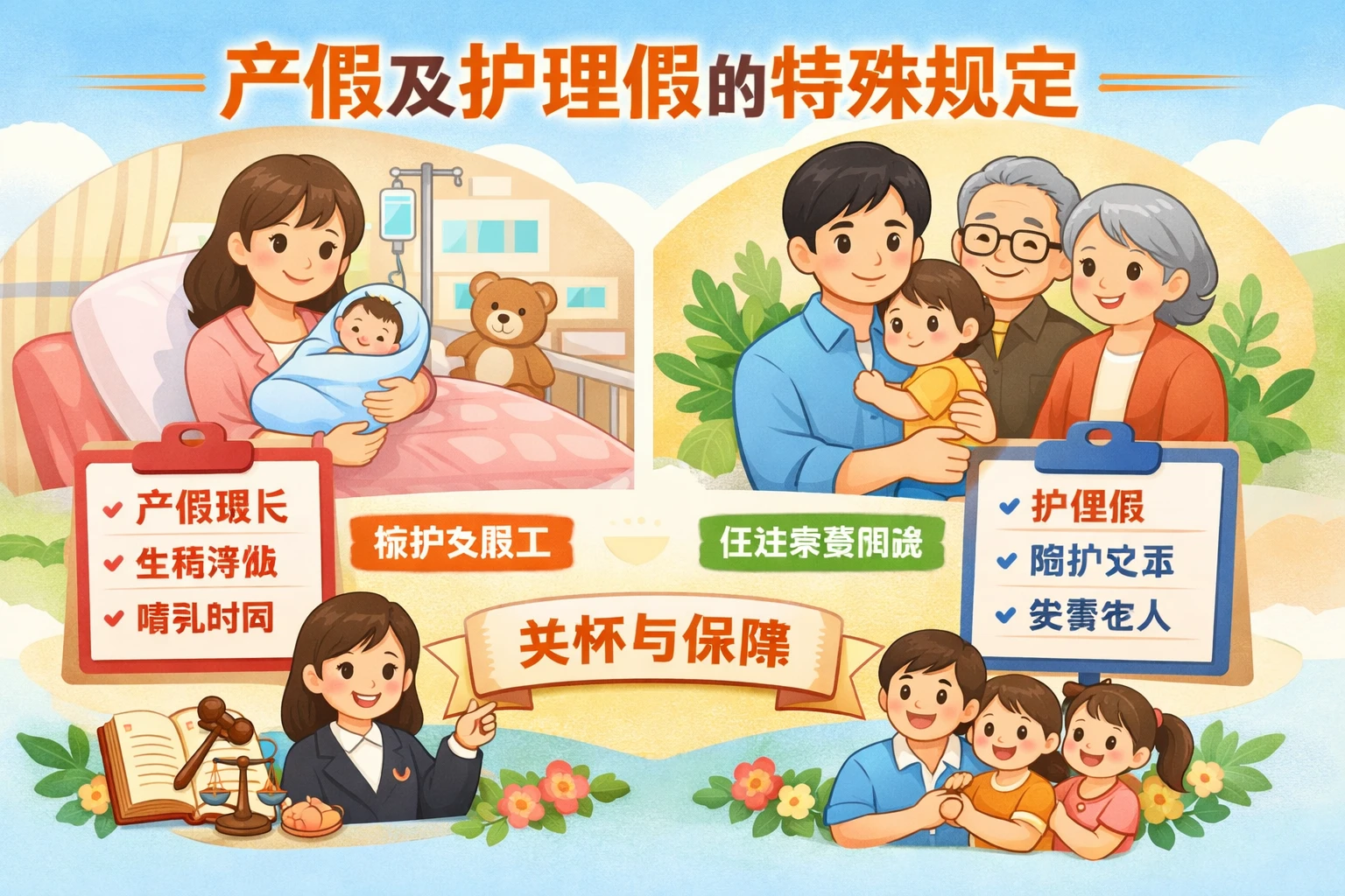 产假及护理假的特殊规定