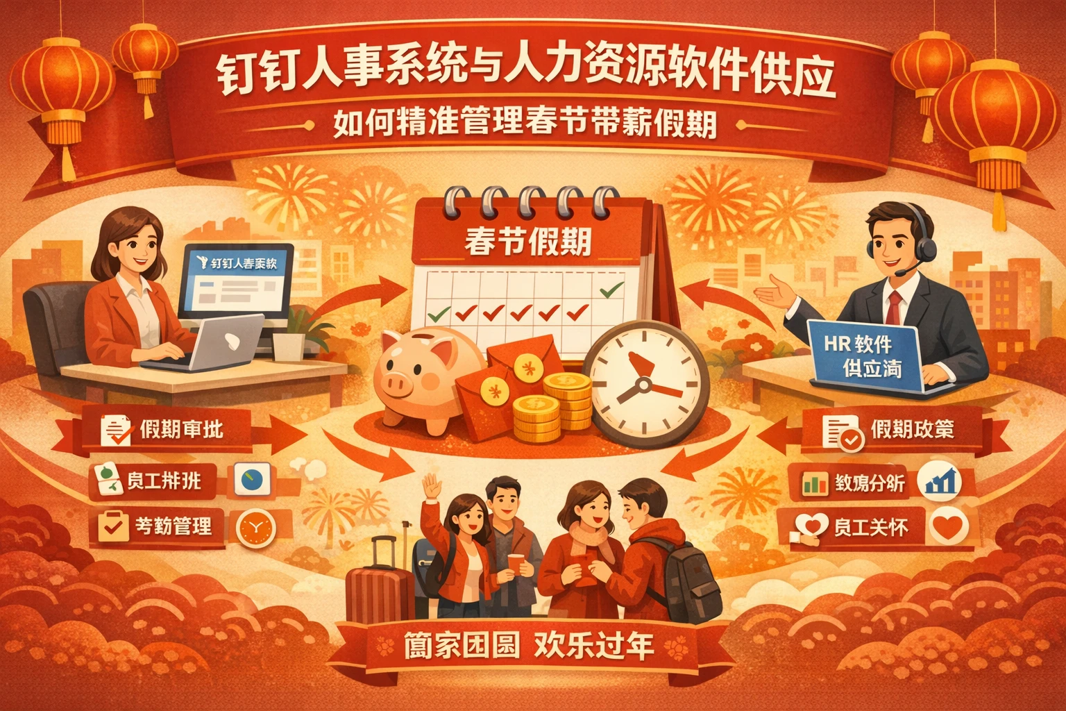 钉钉人事系统与人力资源软件供应商如何精准管理春节带薪假期