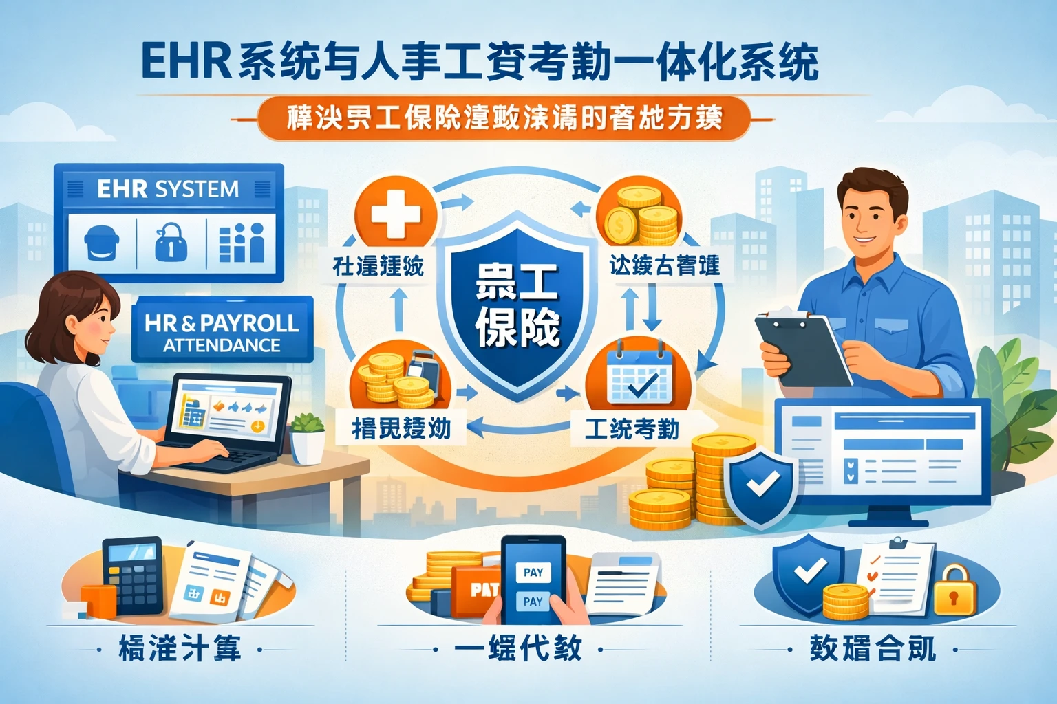 EHR系统与人事工资考勤一体化系统:解决员工保险缴纳难题的智能方案