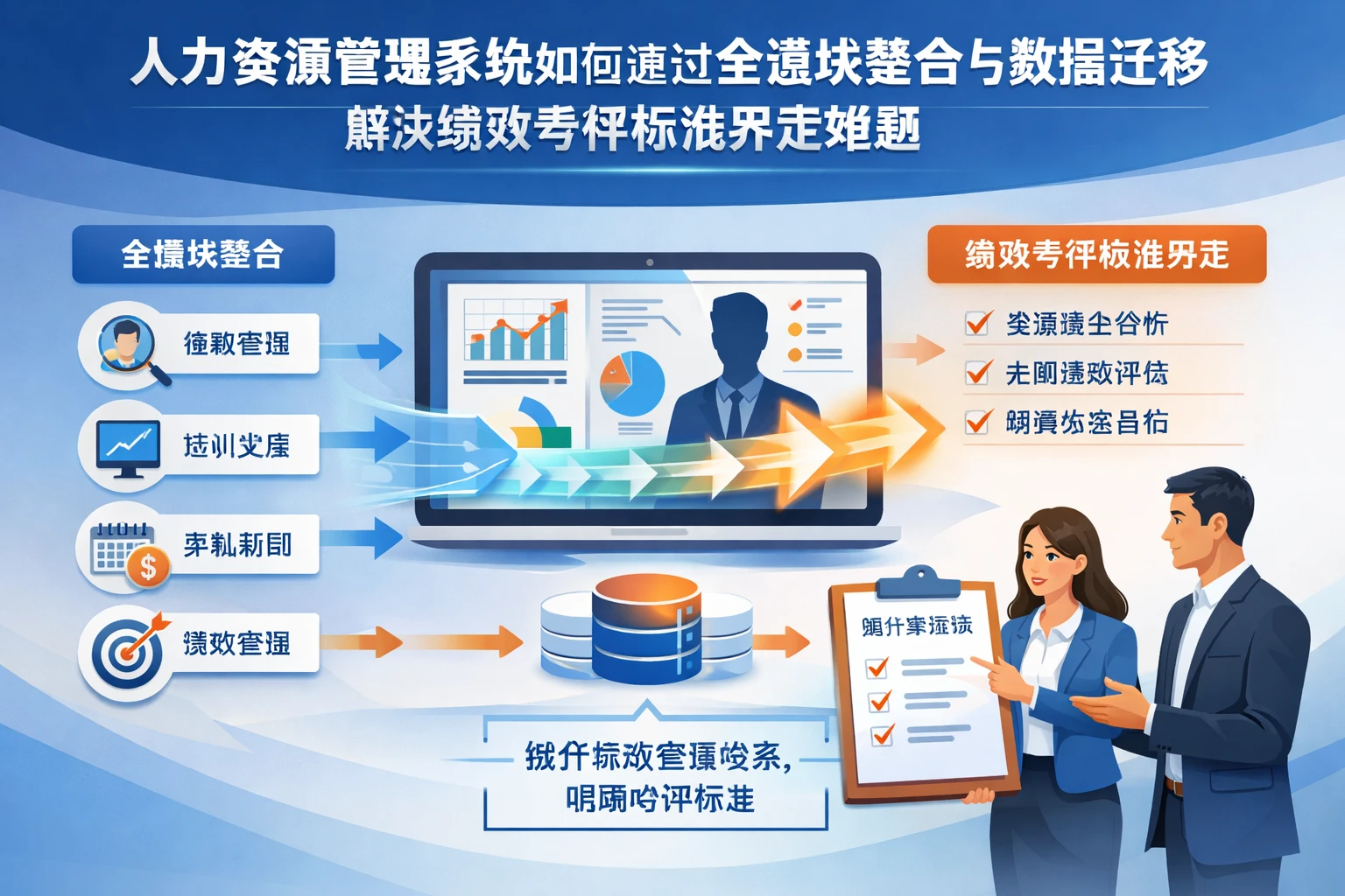 人力资源管理系统如何通过全模块整合与数据迁移解决绩效考评标准界定难题