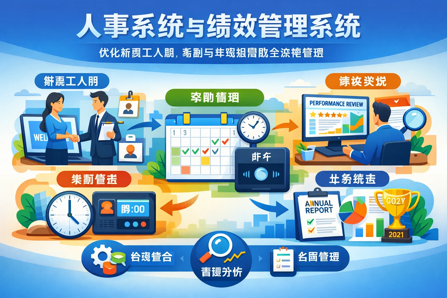 人事系统与绩效管理系统:优化新员工入职、考勤与年终报告的全流程管理