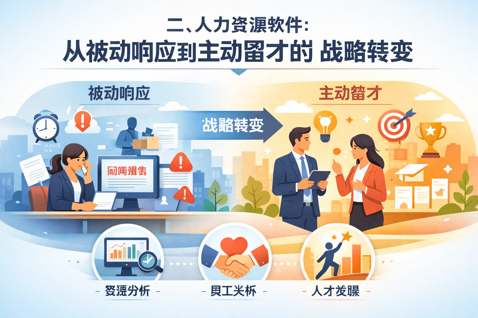 二、人力资源软件：从被动响应到主动留才的战略转变
