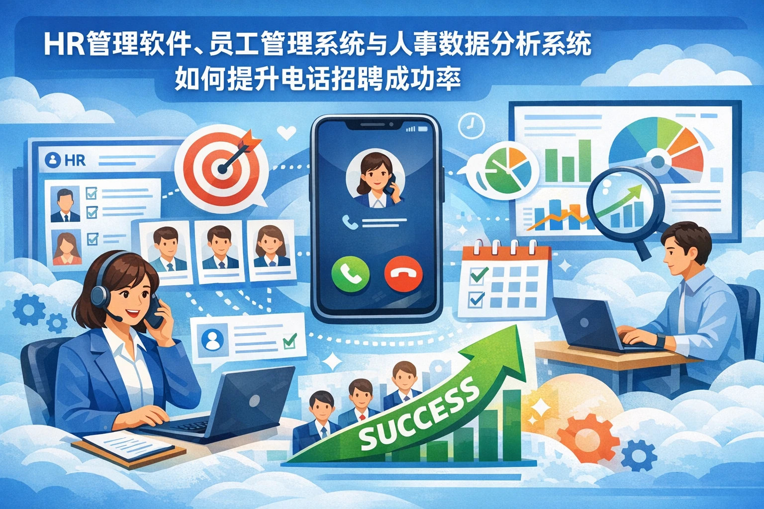 HR管理软件、员工管理系统与人事数据分析系统如何提升电话招聘成功率