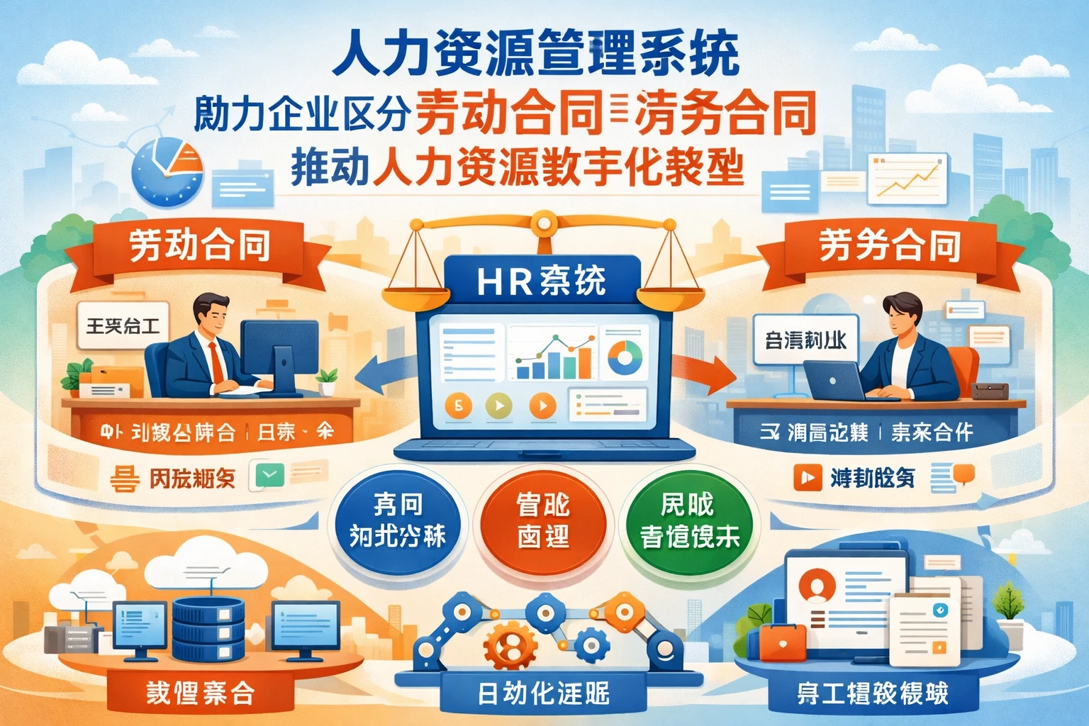 人力资源管理系统如何助力企业区分劳动合同与劳务合同，推动人力资源数字化转型