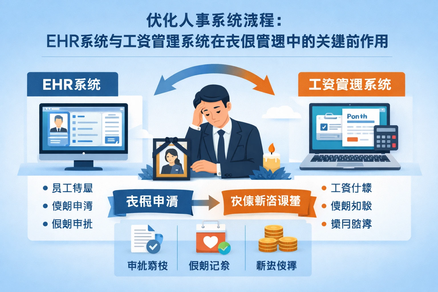 优化人事系统流程：EHR系统与工资管理系统在丧假管理中的关键作用
