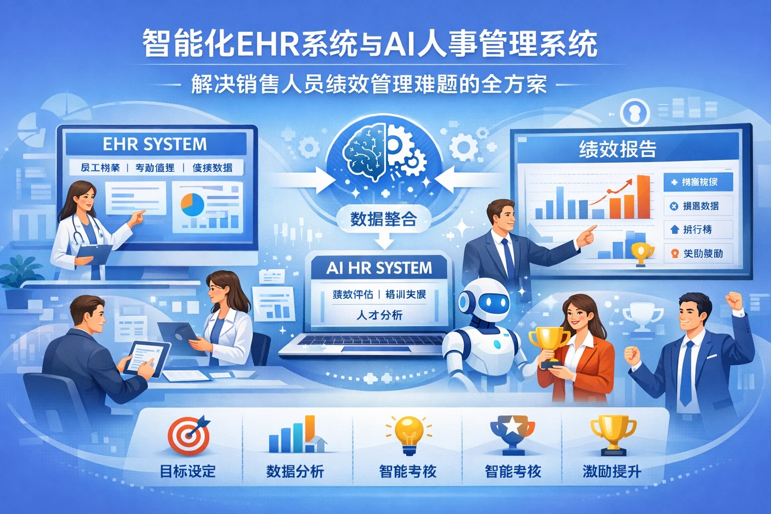 智能化EHR系统与AI人事管理系统：解决销售人员绩效管理难题的全方案