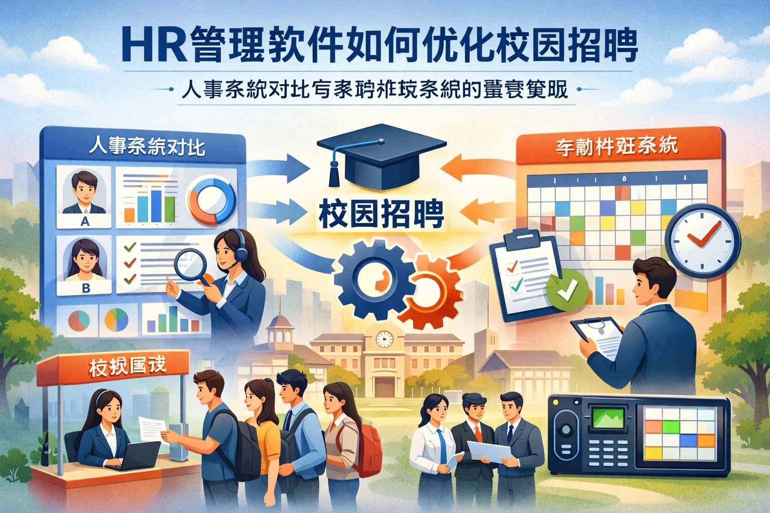 HR管理软件如何优化校园招聘：人事系统对比与考勤排班系统的整合策略