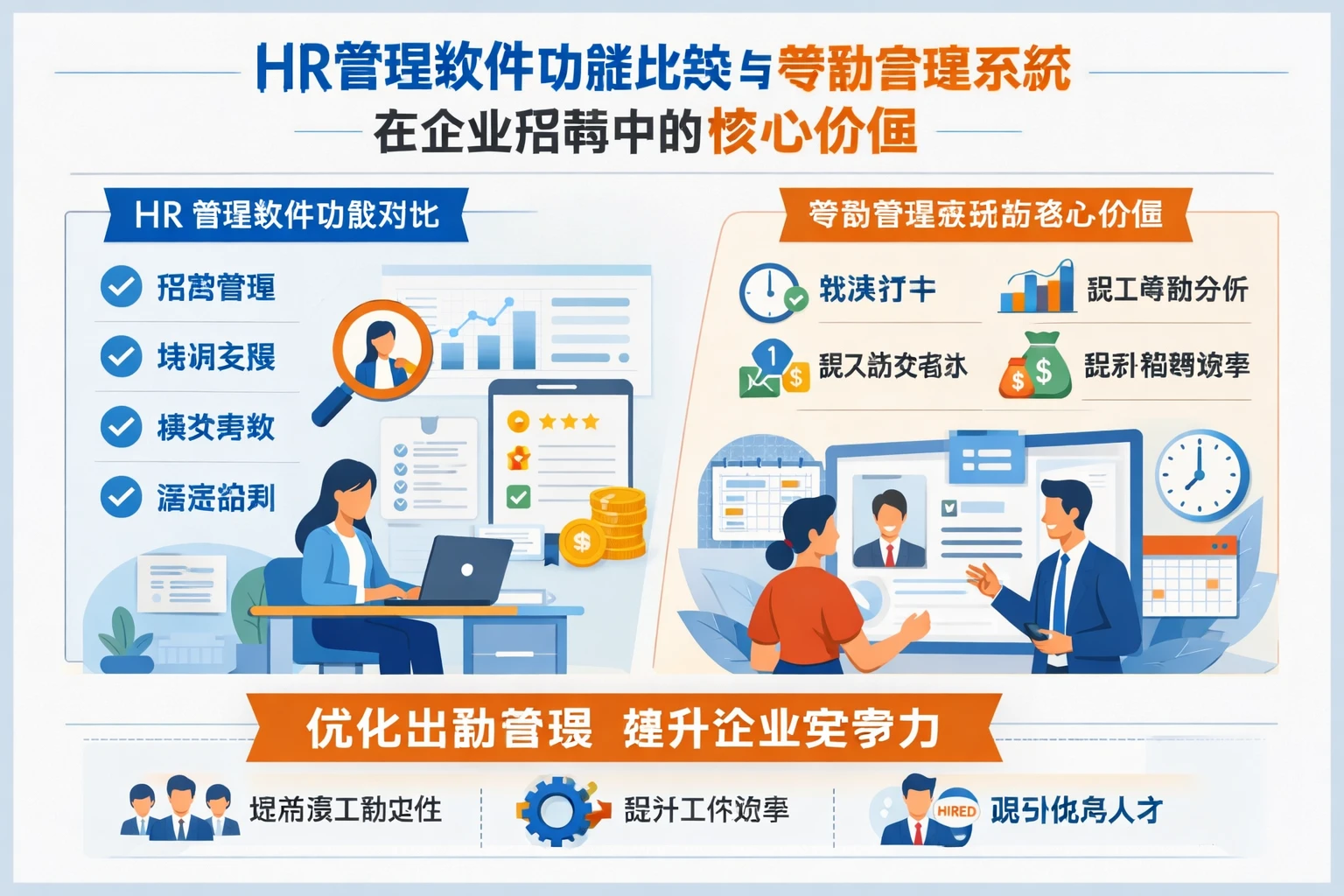 HR管理软件功能比较与考勤管理系统在企业招聘中的核心价值