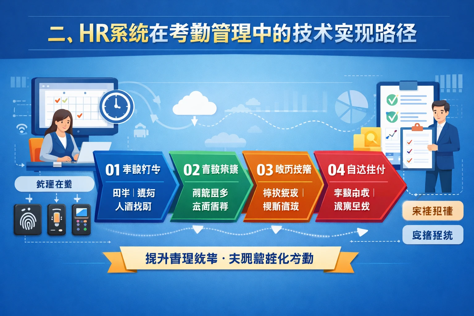二、HR系统在考勤管理中的技术实现路径
