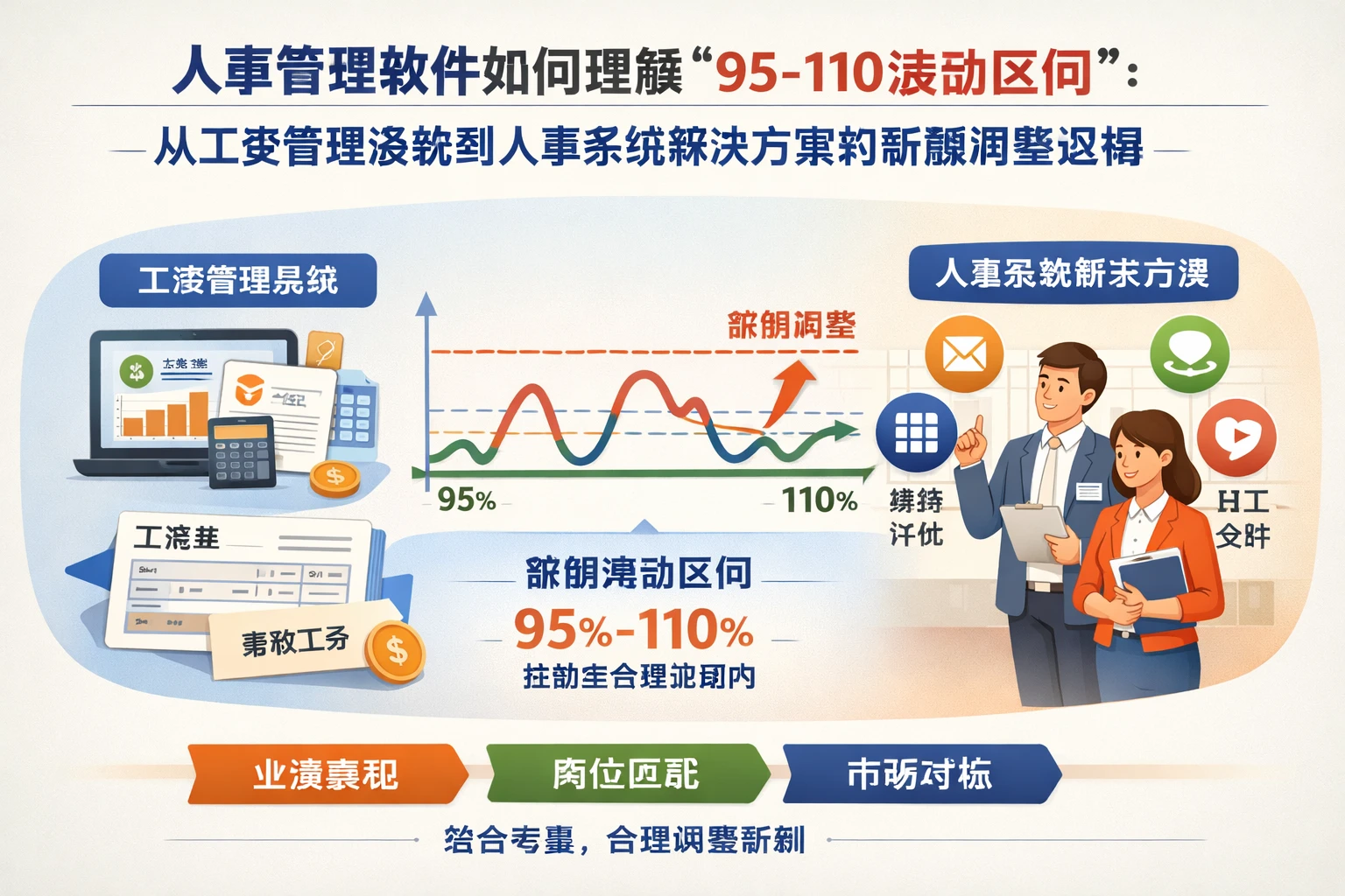 人事管理软件如何理解“95-110波动区间”：从工资管理系统到人事系统解决方案的薪酬调整逻辑