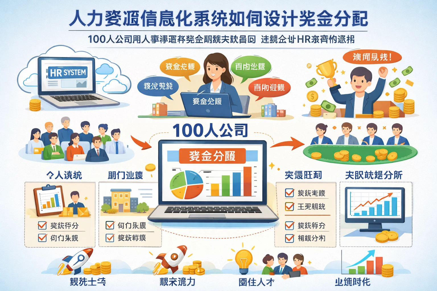人力资源信息化系统如何设计奖金分配：100人公司用人事管理系统云端版实现激励，连锁企业HR系统也适用