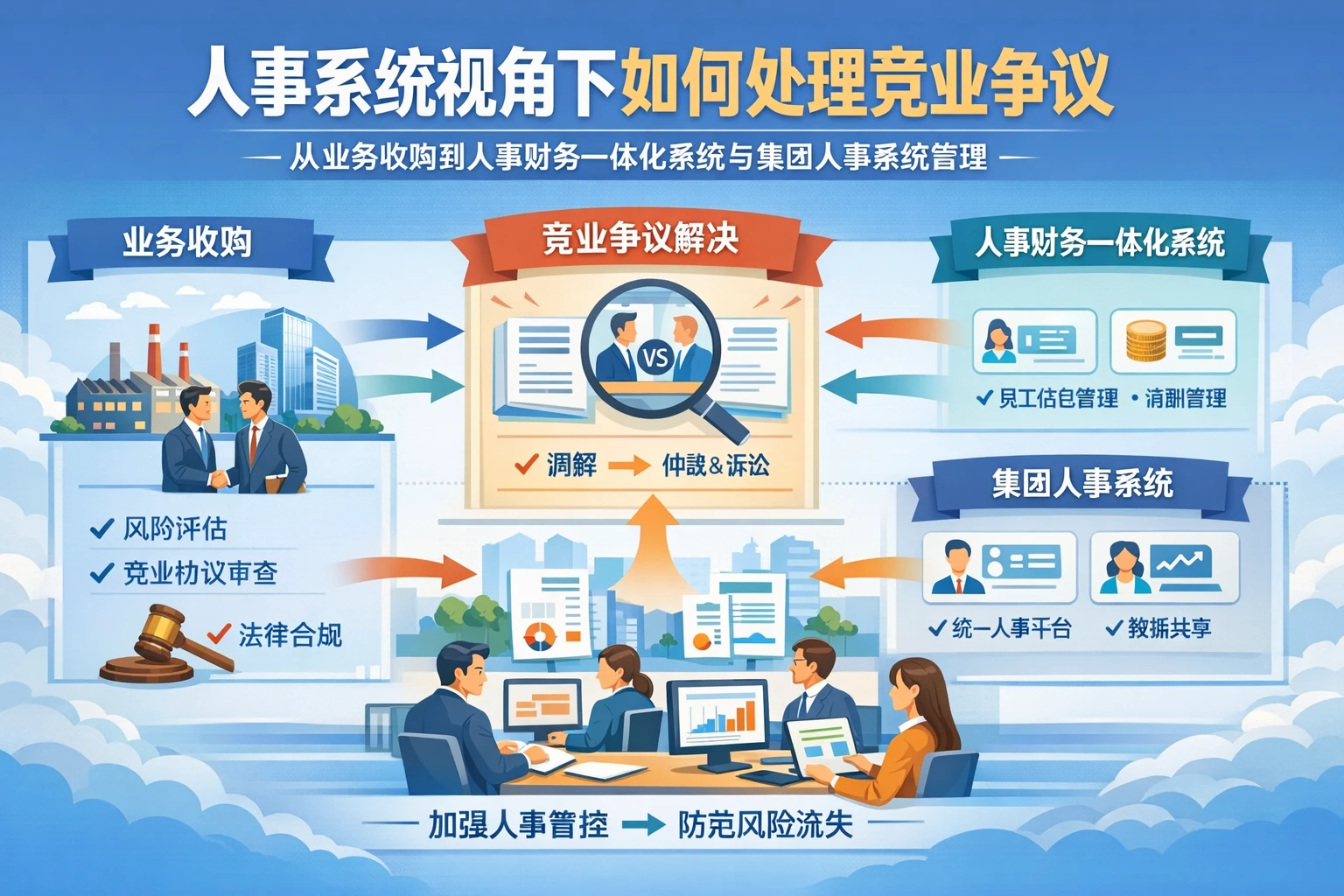 人事系统视角下如何处理竞业争议:从业务收购到人事财务一体化系统与集团人事系统管理