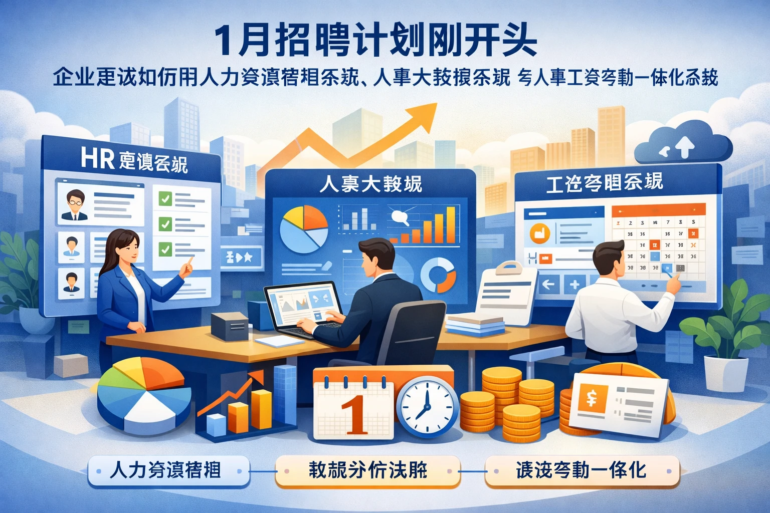 1月招聘计划刚开头，企业更该如何用人力资源管理系统、人事大数据系统与人事工资考勤一体化系统稳住全年节奏