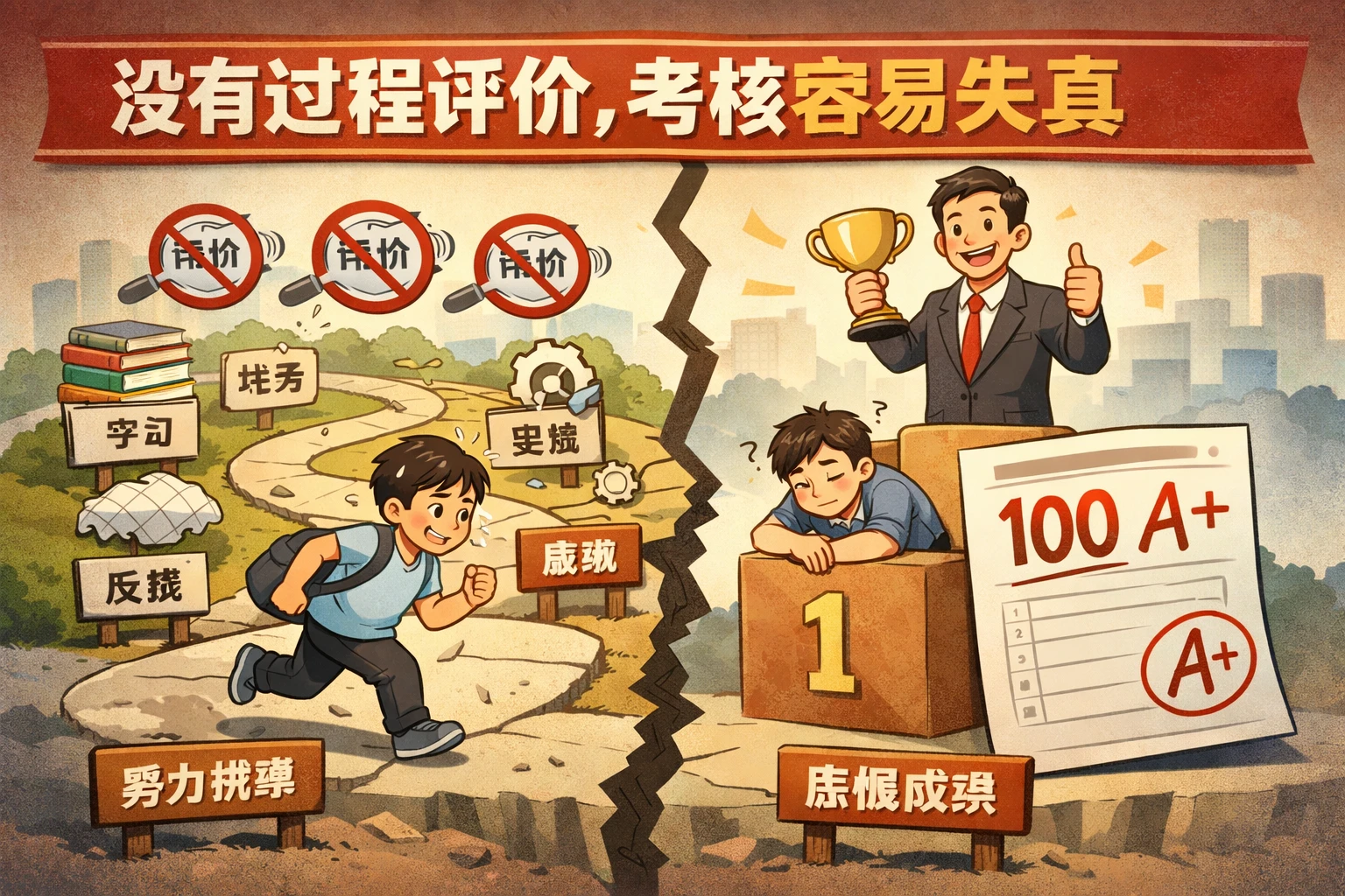 没有过程评价，考核容易失真