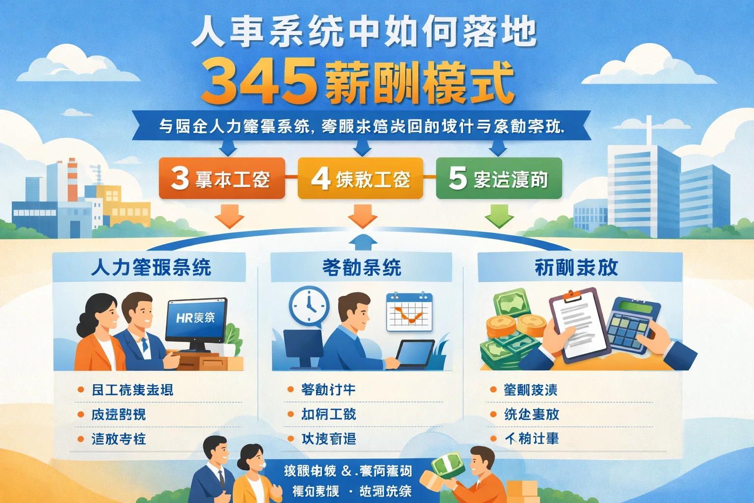 人事系统中如何落地345薪酬模式:与国企人力资源系统、考勤系统协同的设计与发放实践