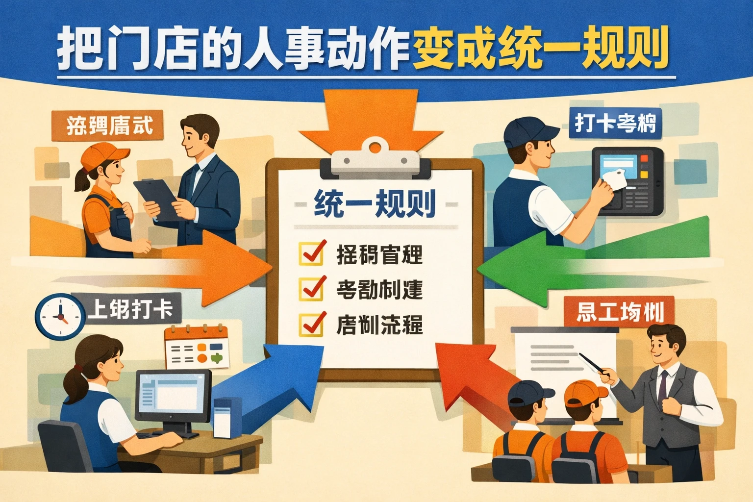 把门店的人事动作变成统一规则