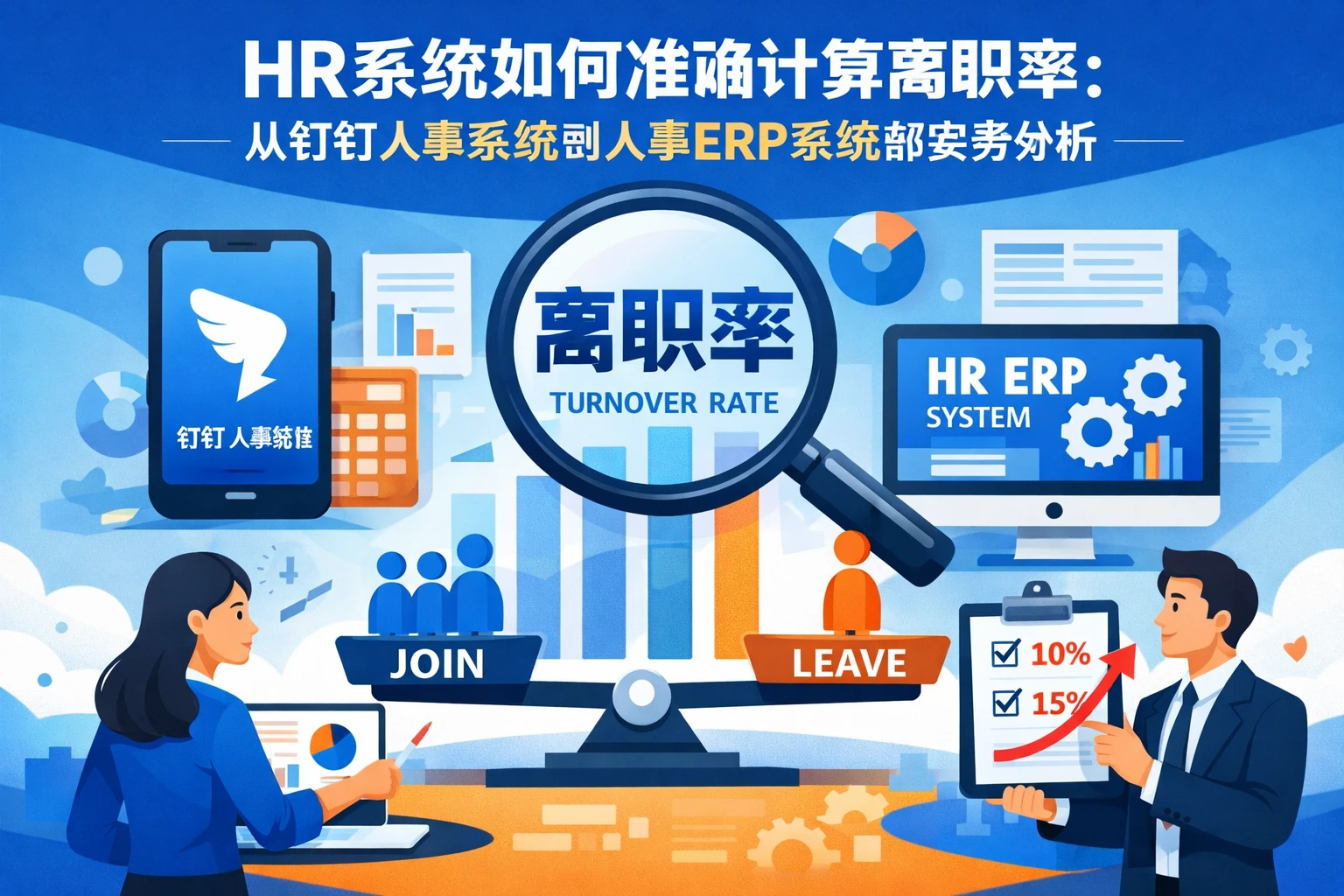 HR系统如何准确计算离职率:从钉钉人事系统到人事ERP系统的实务分析