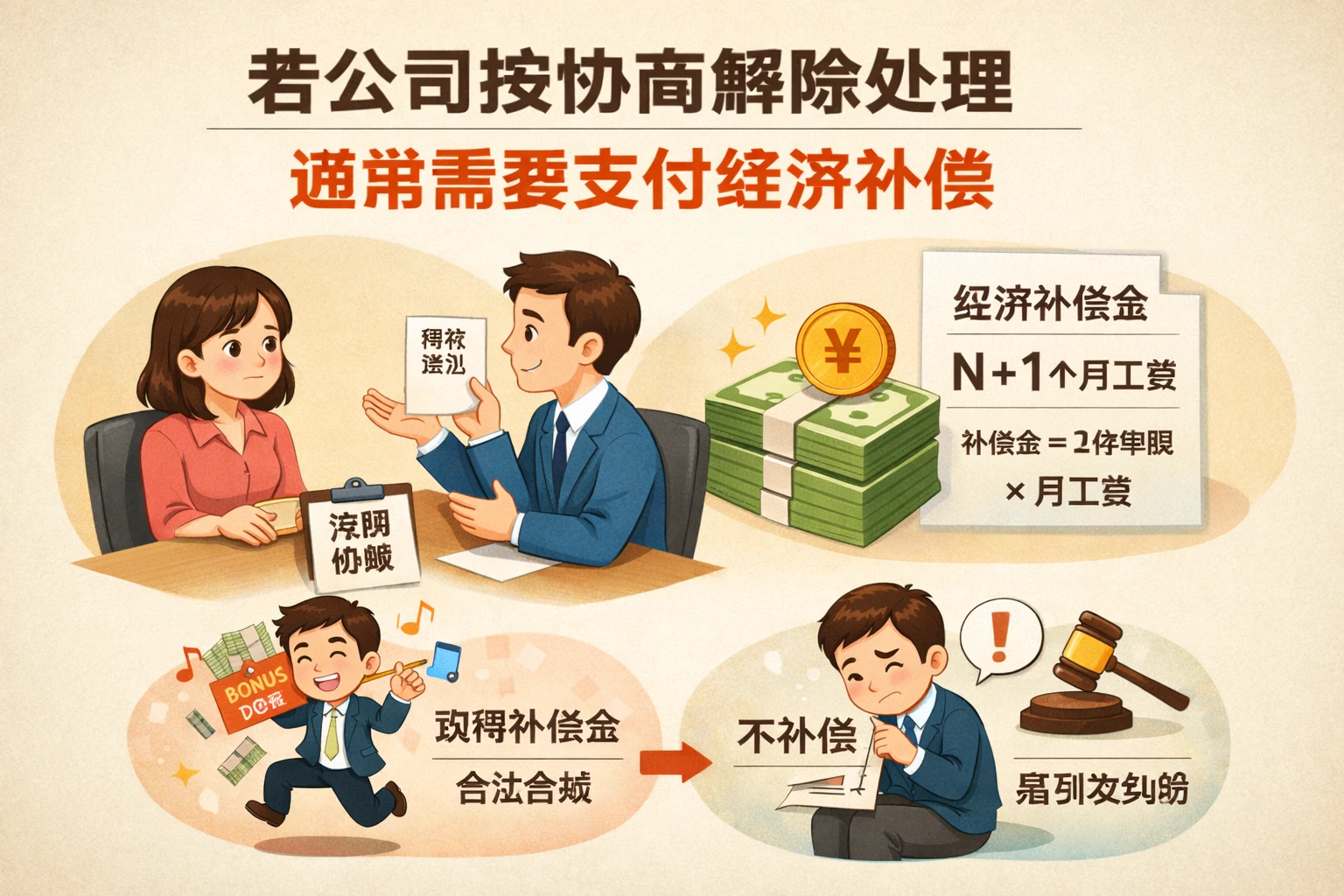 2. 若公司按协商解除处理,通常需要支付经济补偿