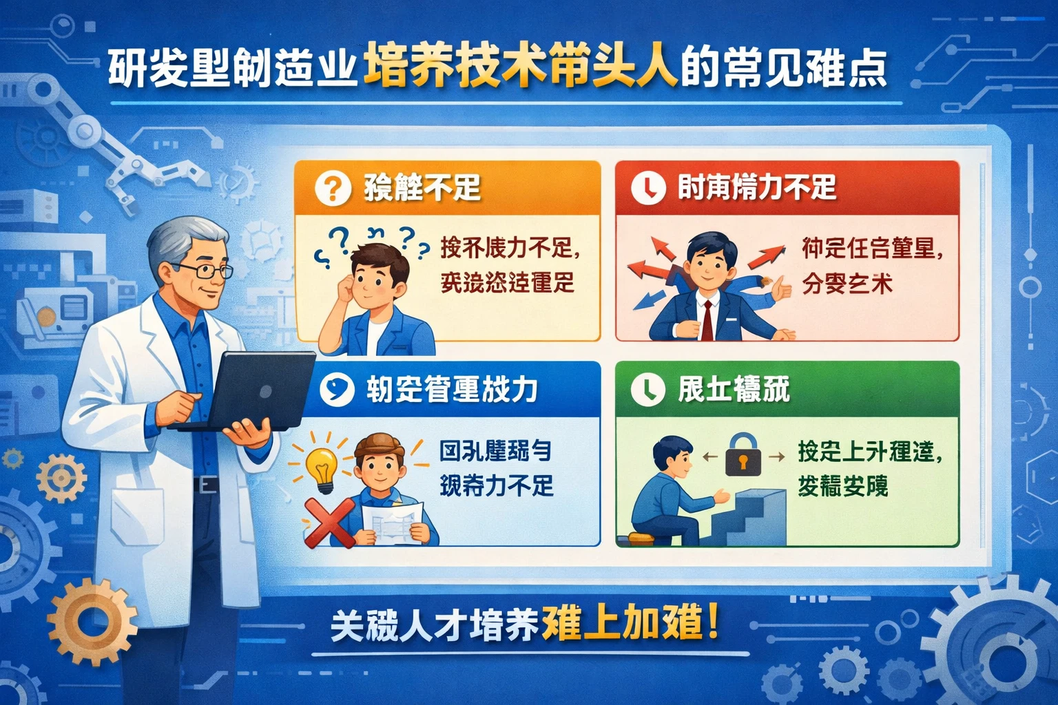 研发型制造业培养技术带头人的常见难点