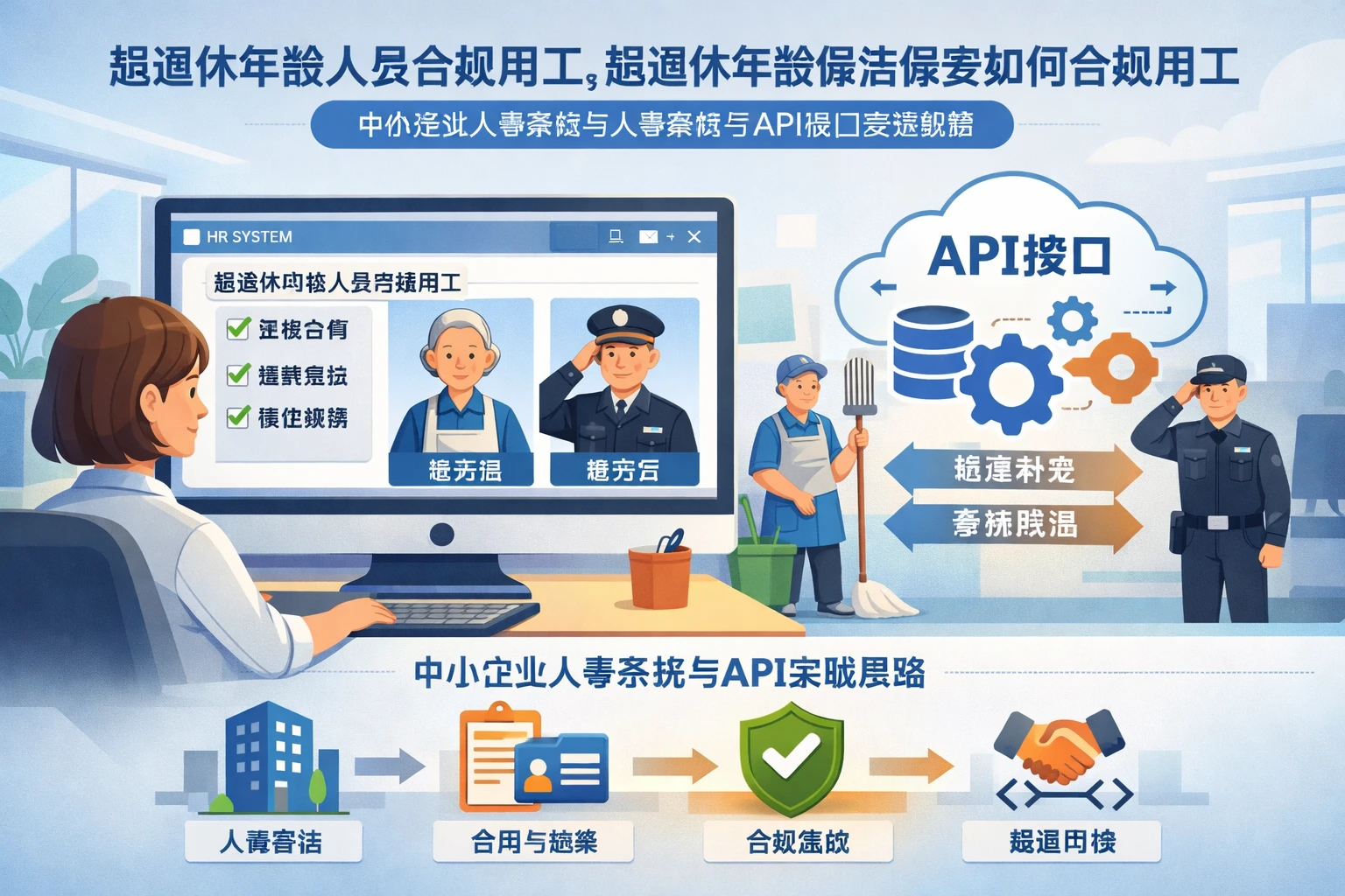 人力资源信息化系统视角下，超退休年龄保洁保安如何合规用工：中小企业人事系统与人事系统API接口的实践思路