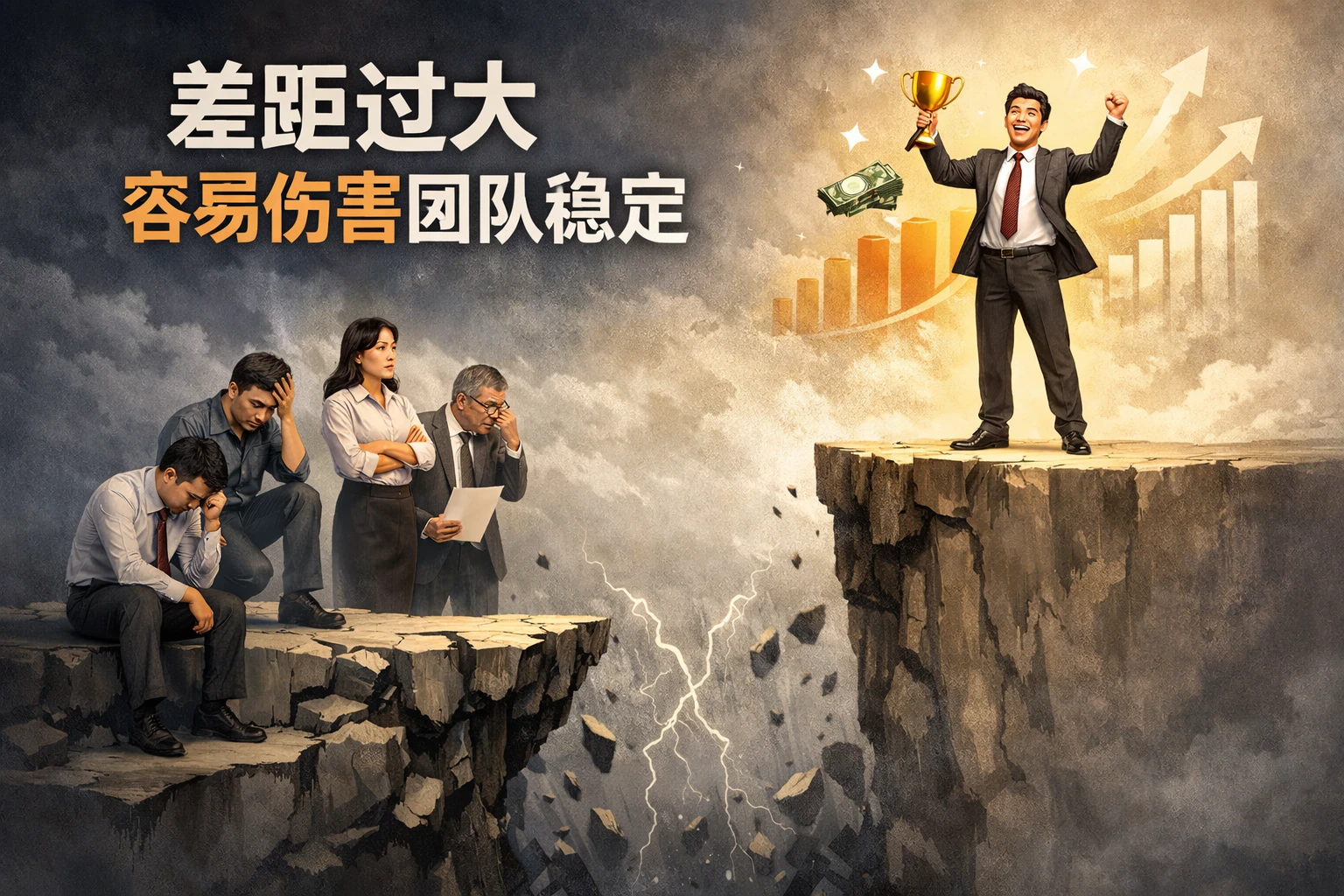 差距过大，容易伤害团队稳定