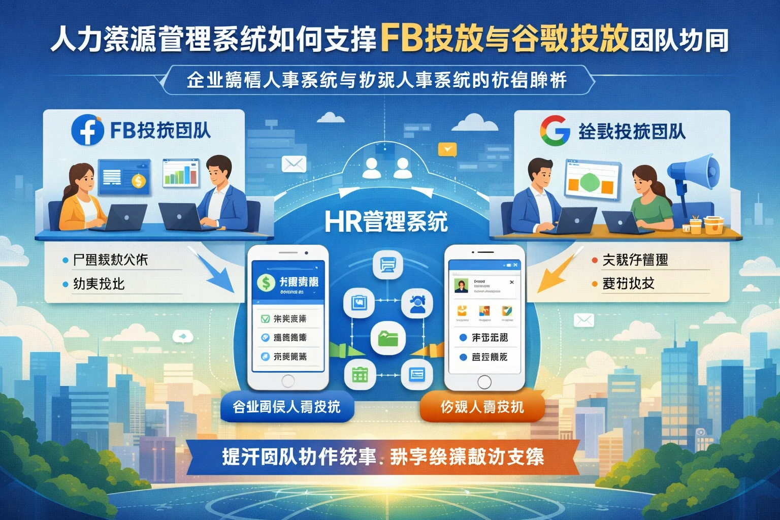 人力资源管理系统如何支撑FB投放与谷歌投放团队协同：企业微信人事系统与移动人事系统的价值解析