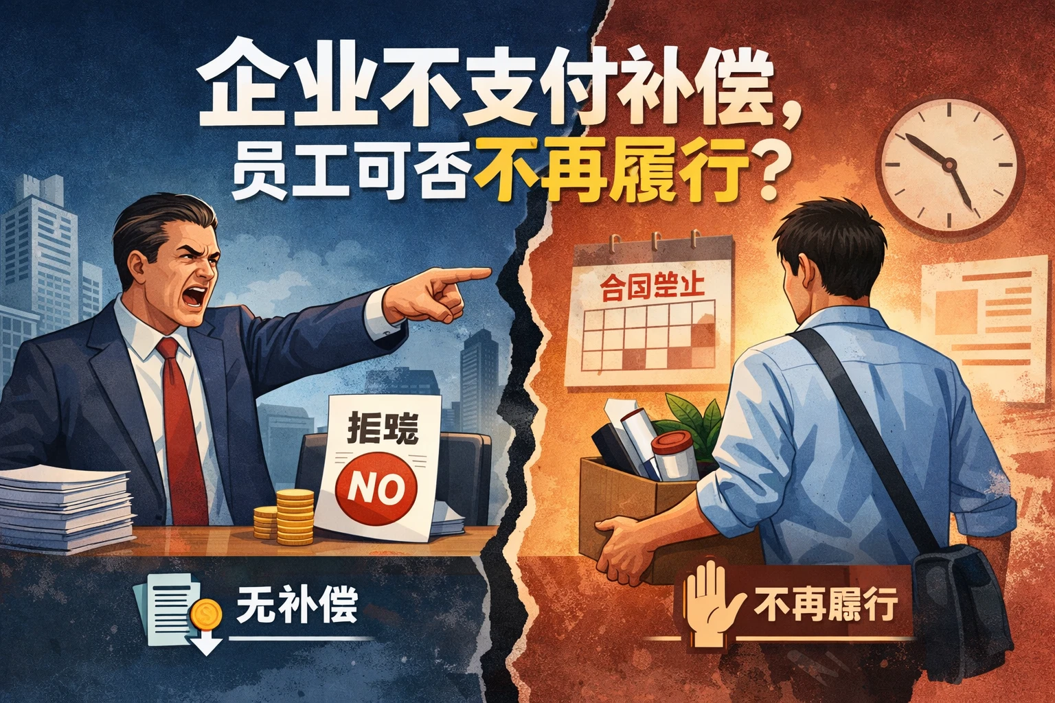 企业不支付补偿,员工可否不再履行