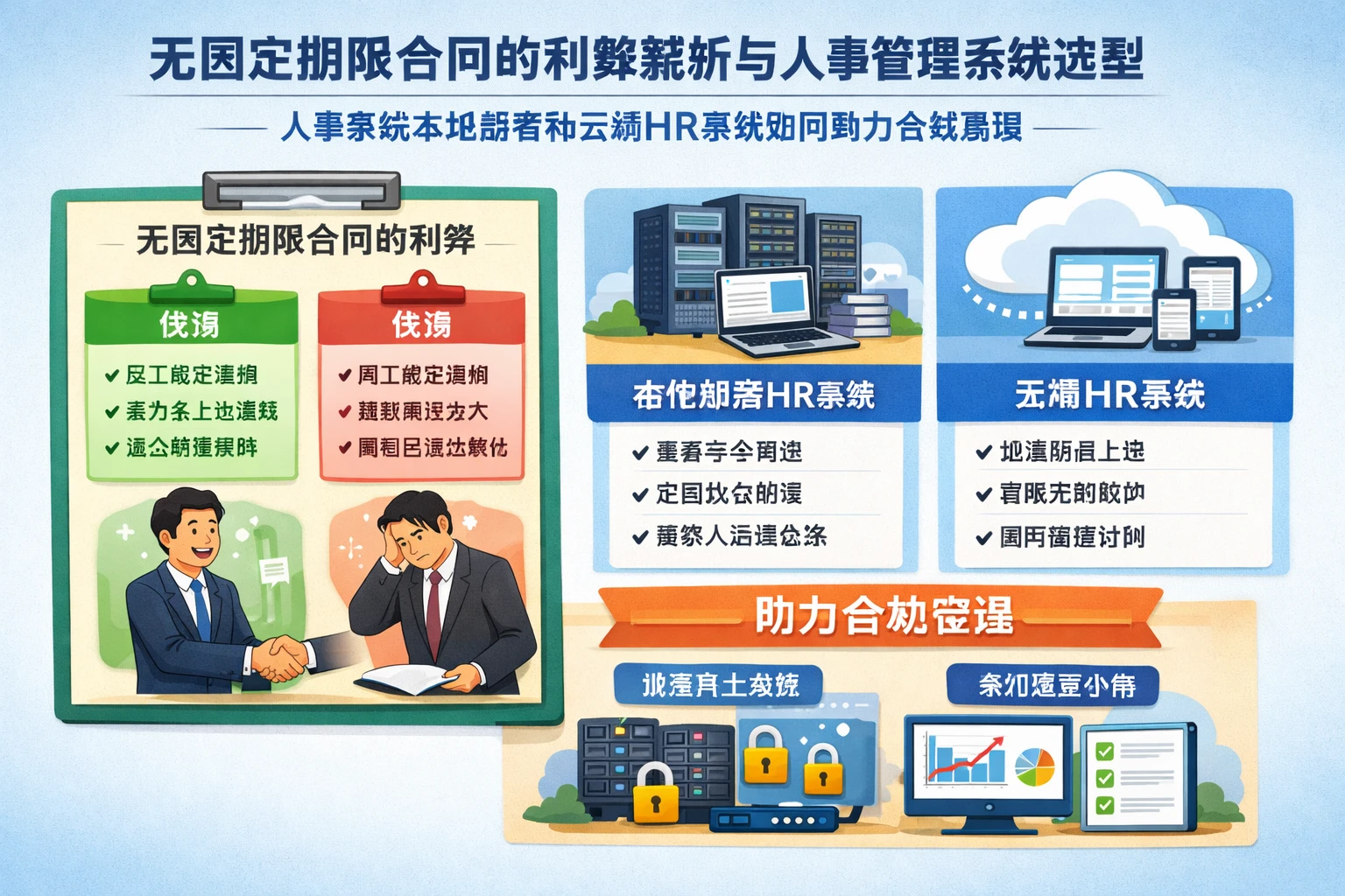 无固定期限合同的利弊解析与人事管理系统选型：人事系统本地部署和云端HR系统如何助力合规管理