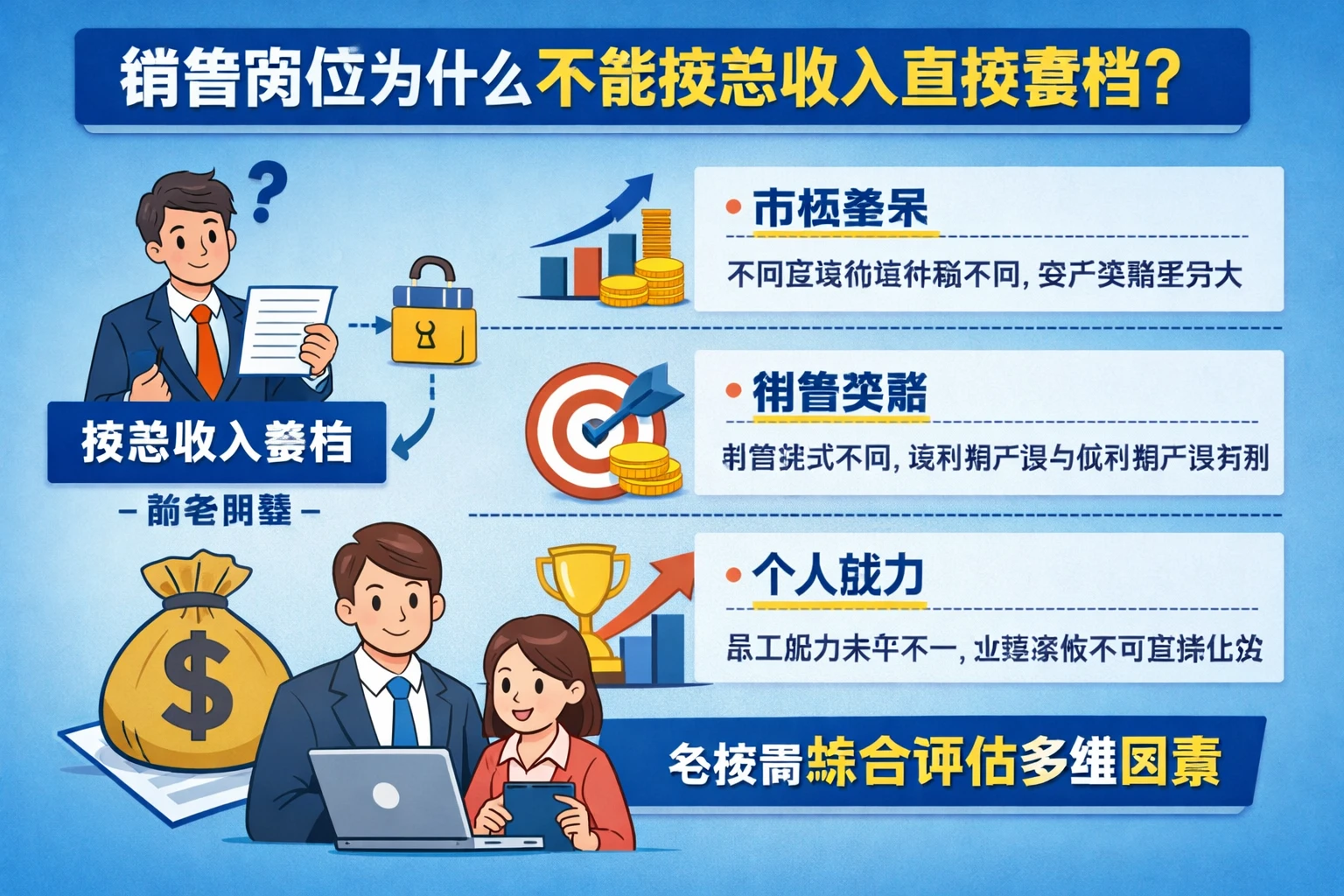 销售岗位为什么不能按总收入直接套档