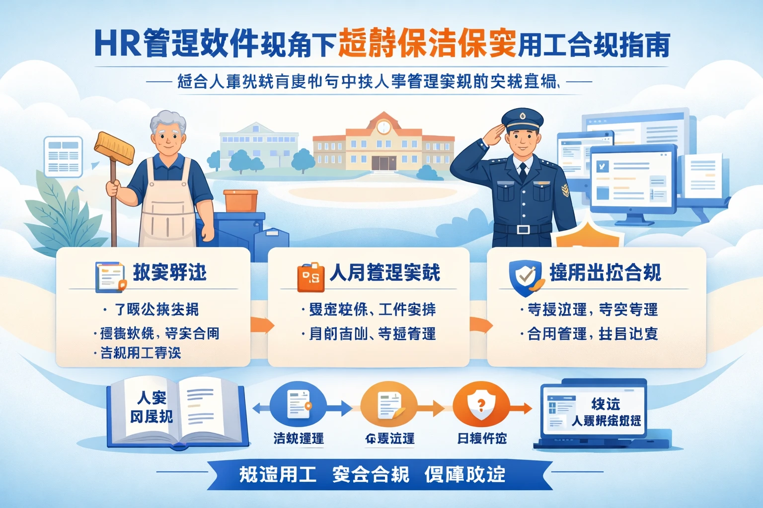 HR管理软件视角下超龄保洁保安用工合规指南:结合人事系统白皮书与学校人事管理系统的实践思路