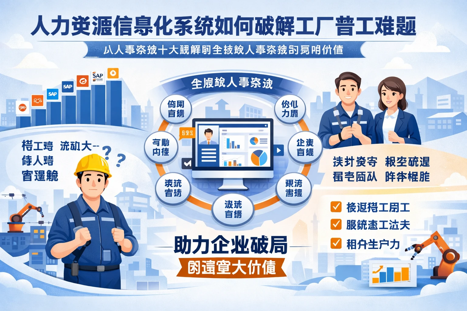 人力资源信息化系统如何破解工厂普工难题：从人事系统十大品牌到全模块人事系统的落地价值