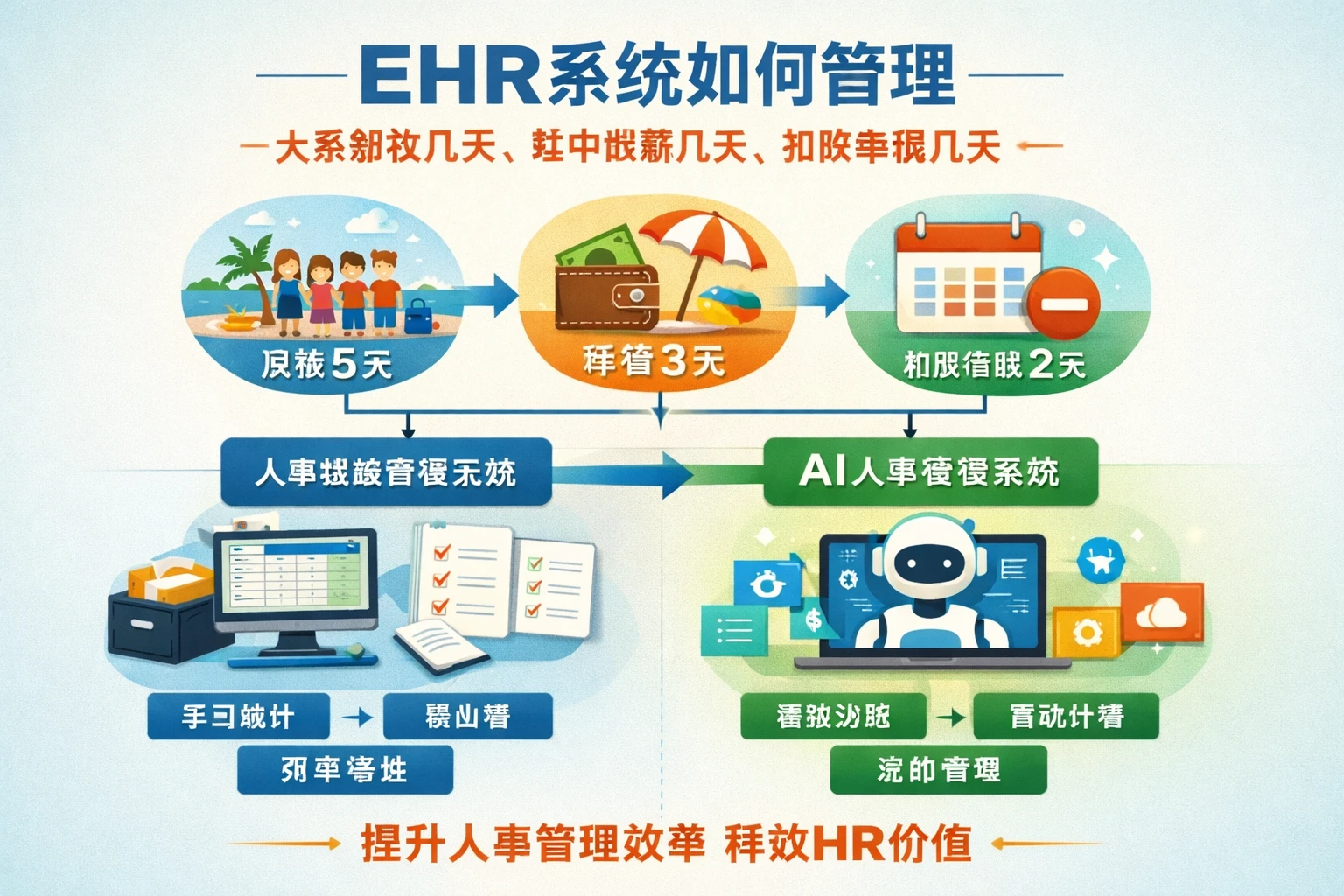ehr系统如何管理“大家都放几天、其中带薪几天、扣除年假几天”——人事档案管理系统与AI人事管理系统的实践价值