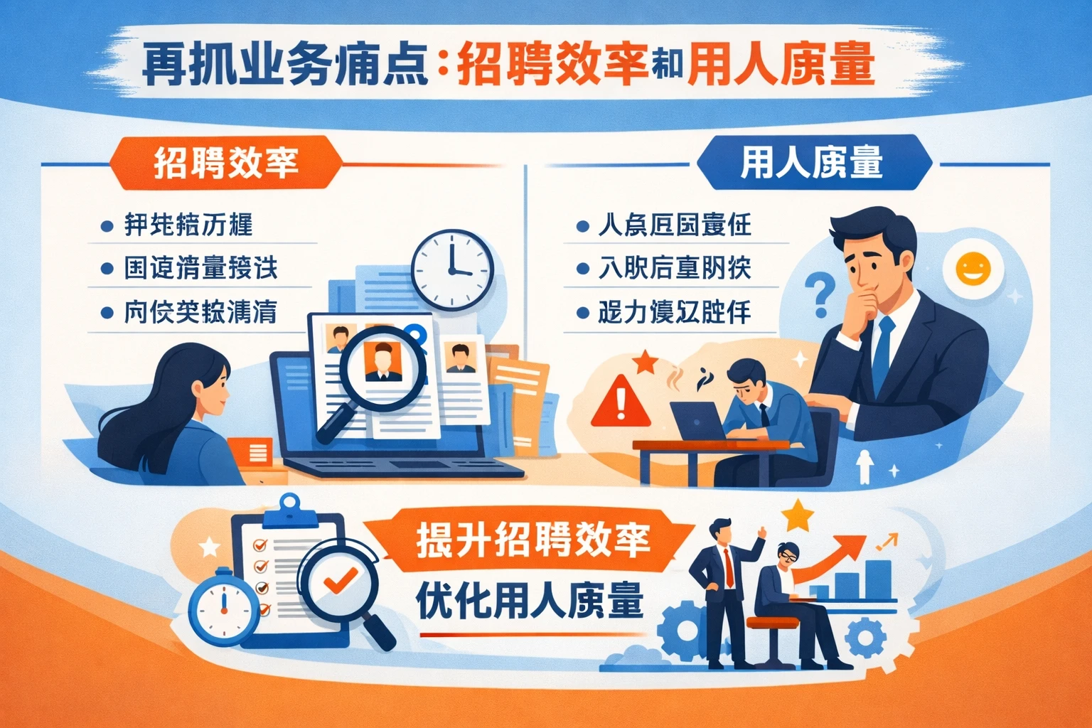 再抓业务痛点：招聘效率和用人质量