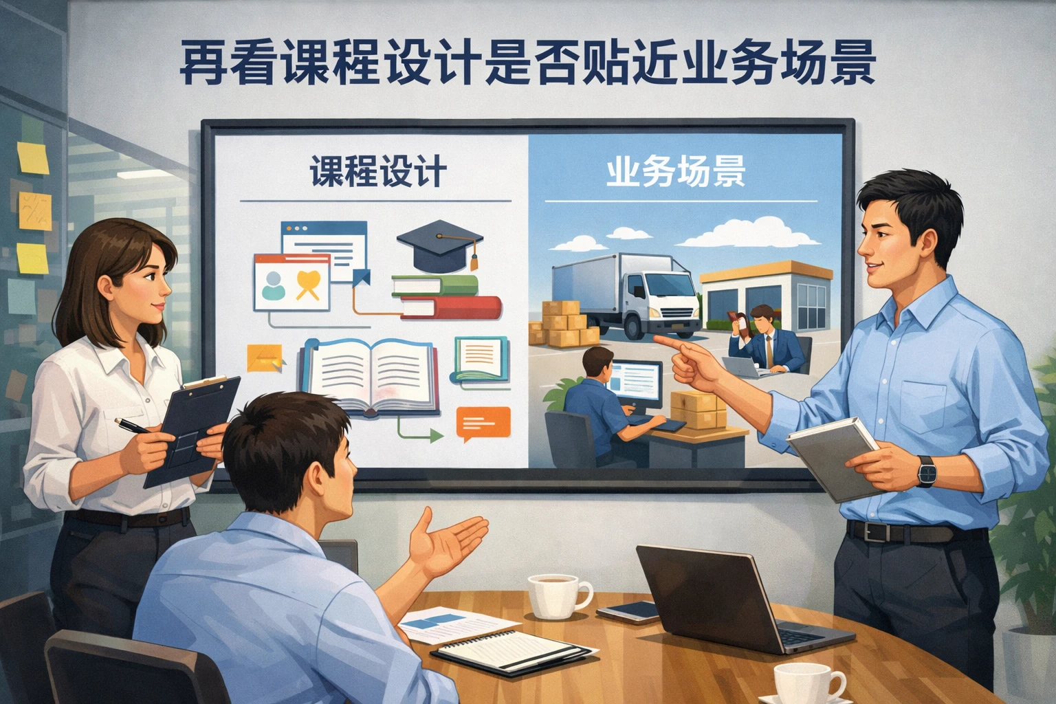 再看课程设计是否贴近业务场景