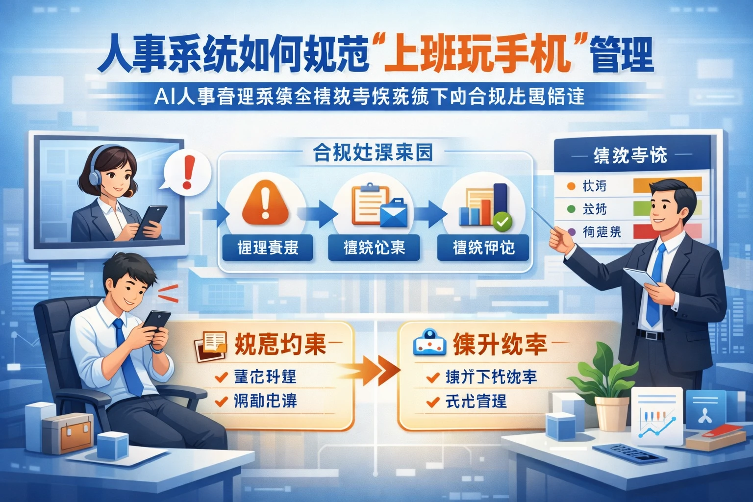 人事系统如何规范“上班玩手机”管理：AI人事管理系统与绩效考核系统下的合规处理路径