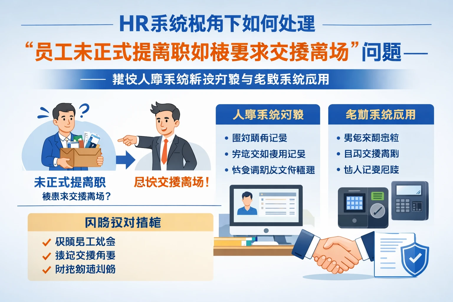 HR系统视角下如何处理“员工未正式提离职却被要求交接离场”问题——兼谈人事系统解决方案与考勤系统应用