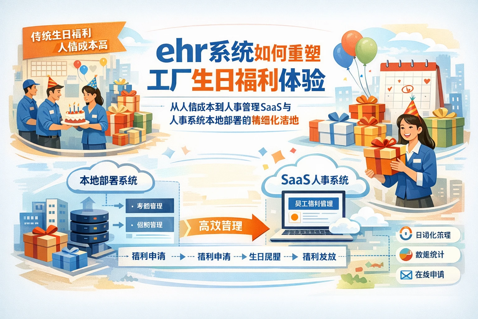 ehr系统如何重塑工厂生日福利体验：从人情成本到人事管理SaaS与人事系统本地部署的精细化落地