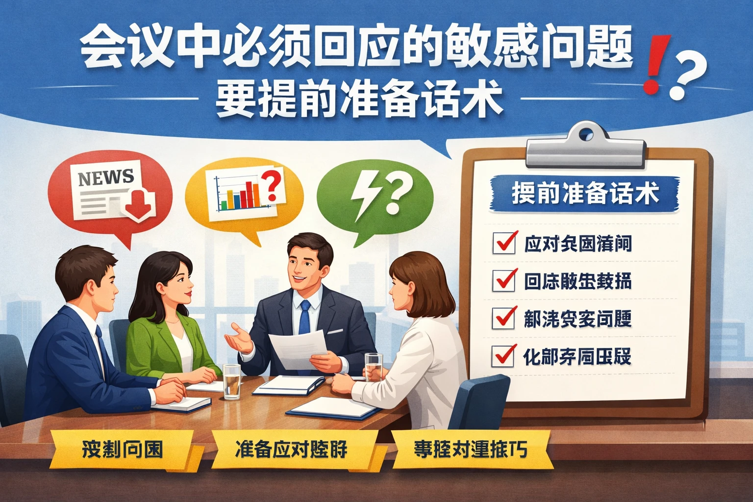 会议中必须回应的敏感问题，要提前准备话术