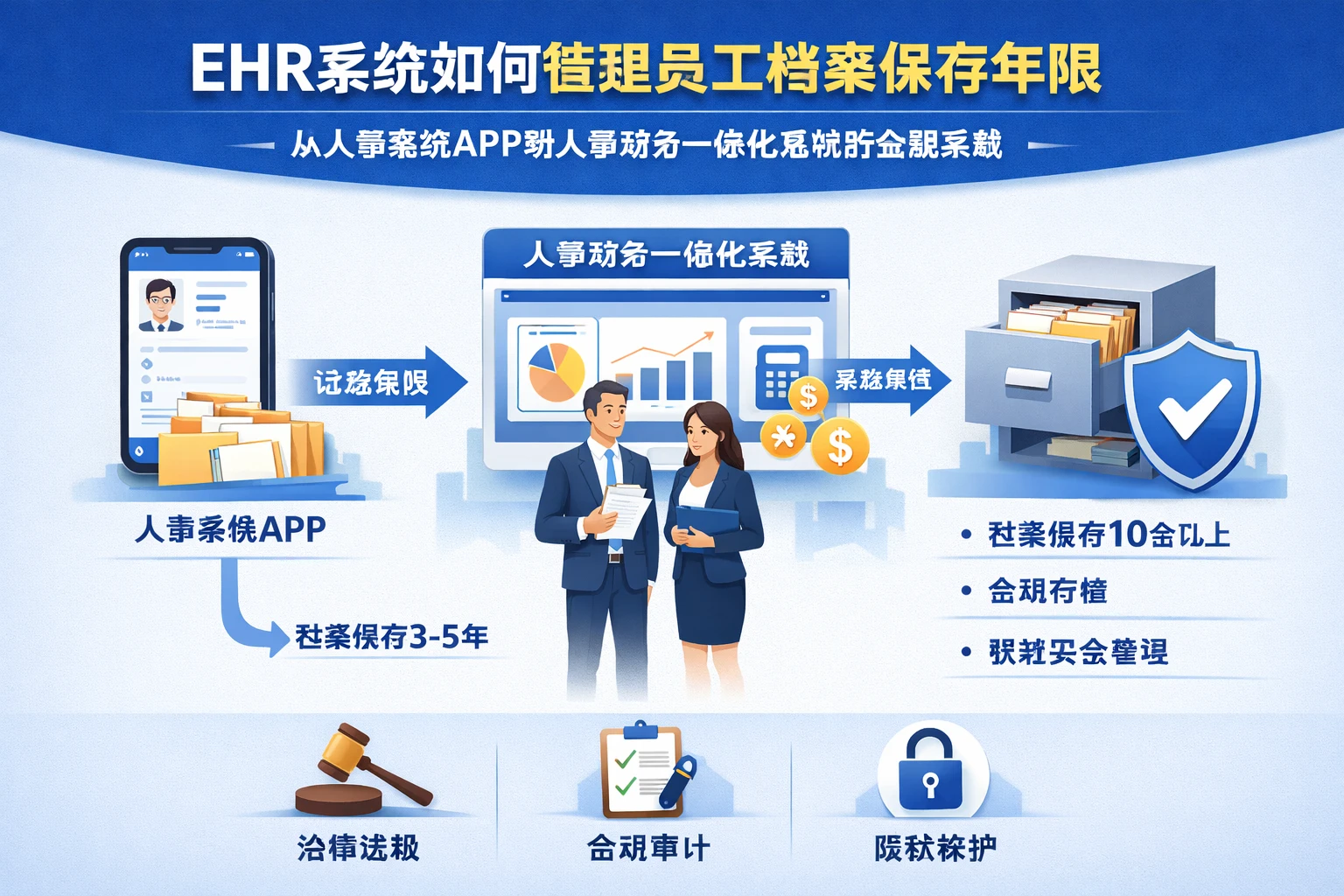 ehr系统如何管理员工档案保存年限:从人事系统APP到人事财务一体化系统的合规实践