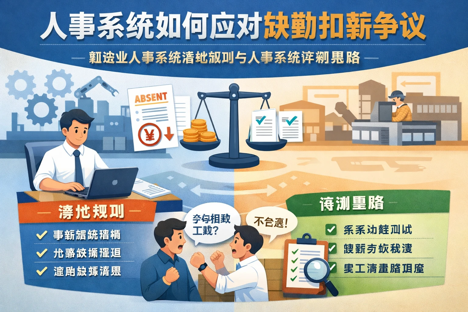 人事系统如何应对缺勤扣薪争议:制造业人事系统落地规则与人事系统评测思路